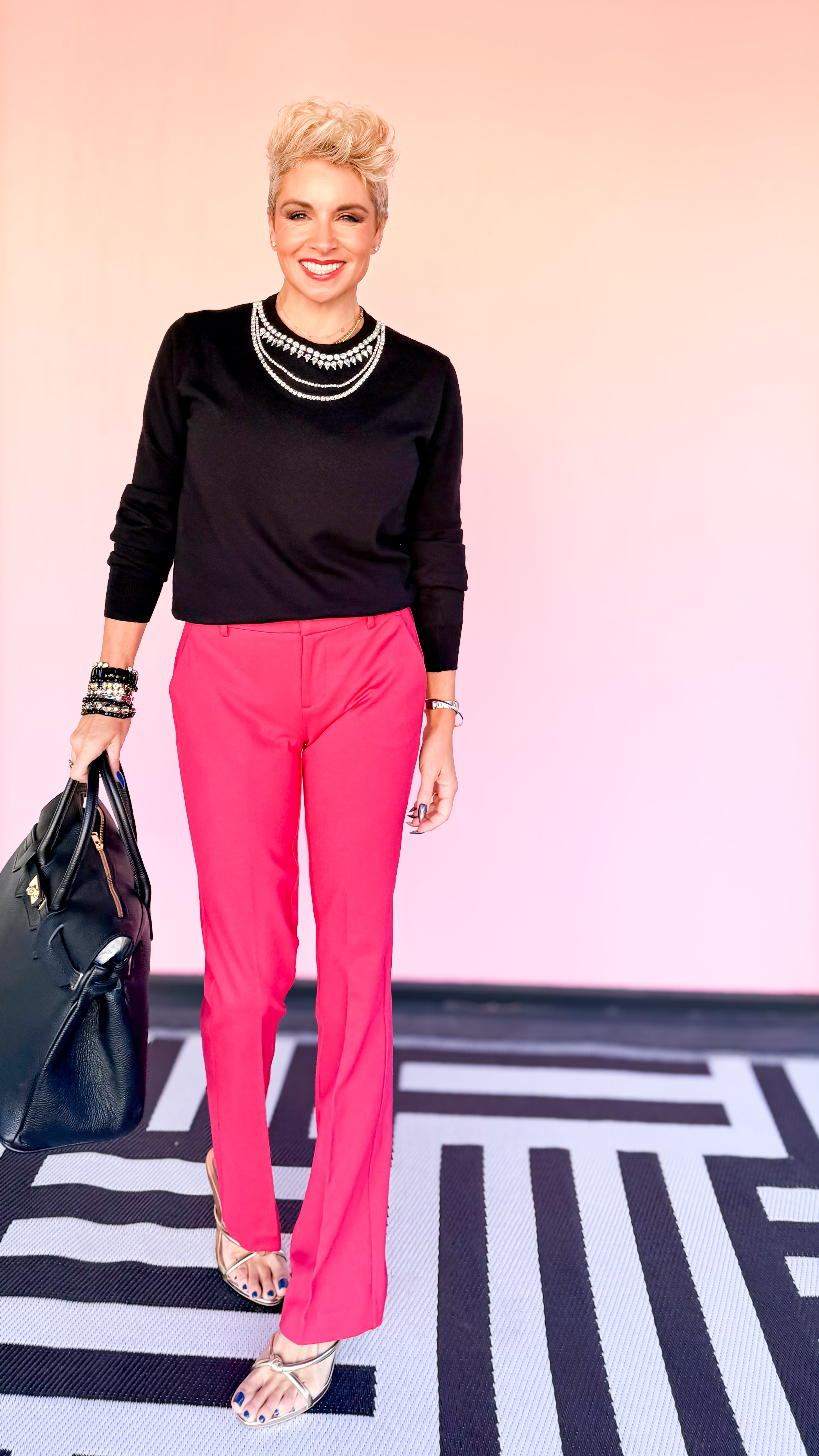 Kelsey Stretch Flare Trouser/Ruby