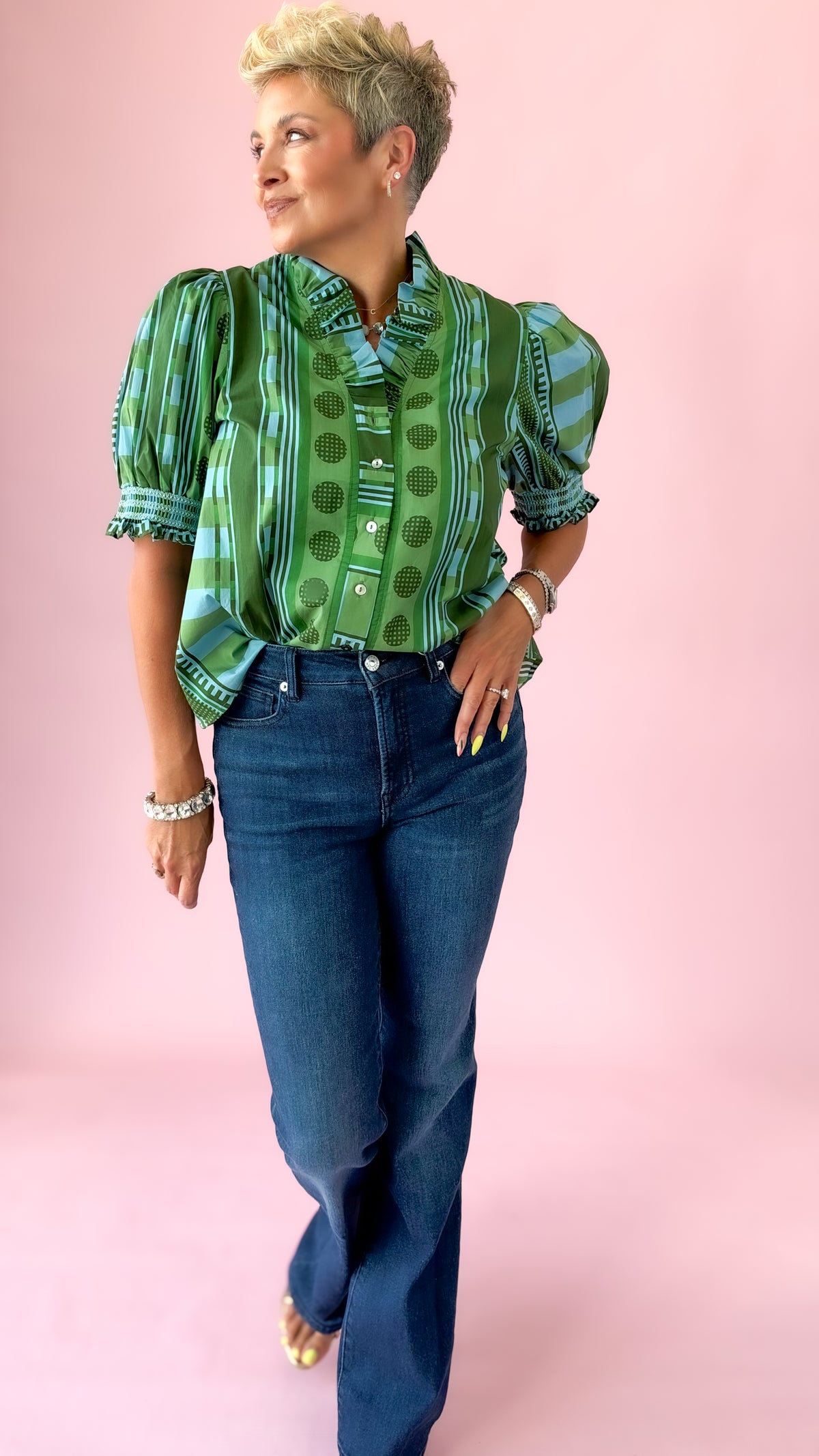 Piper Abstract Top/Green