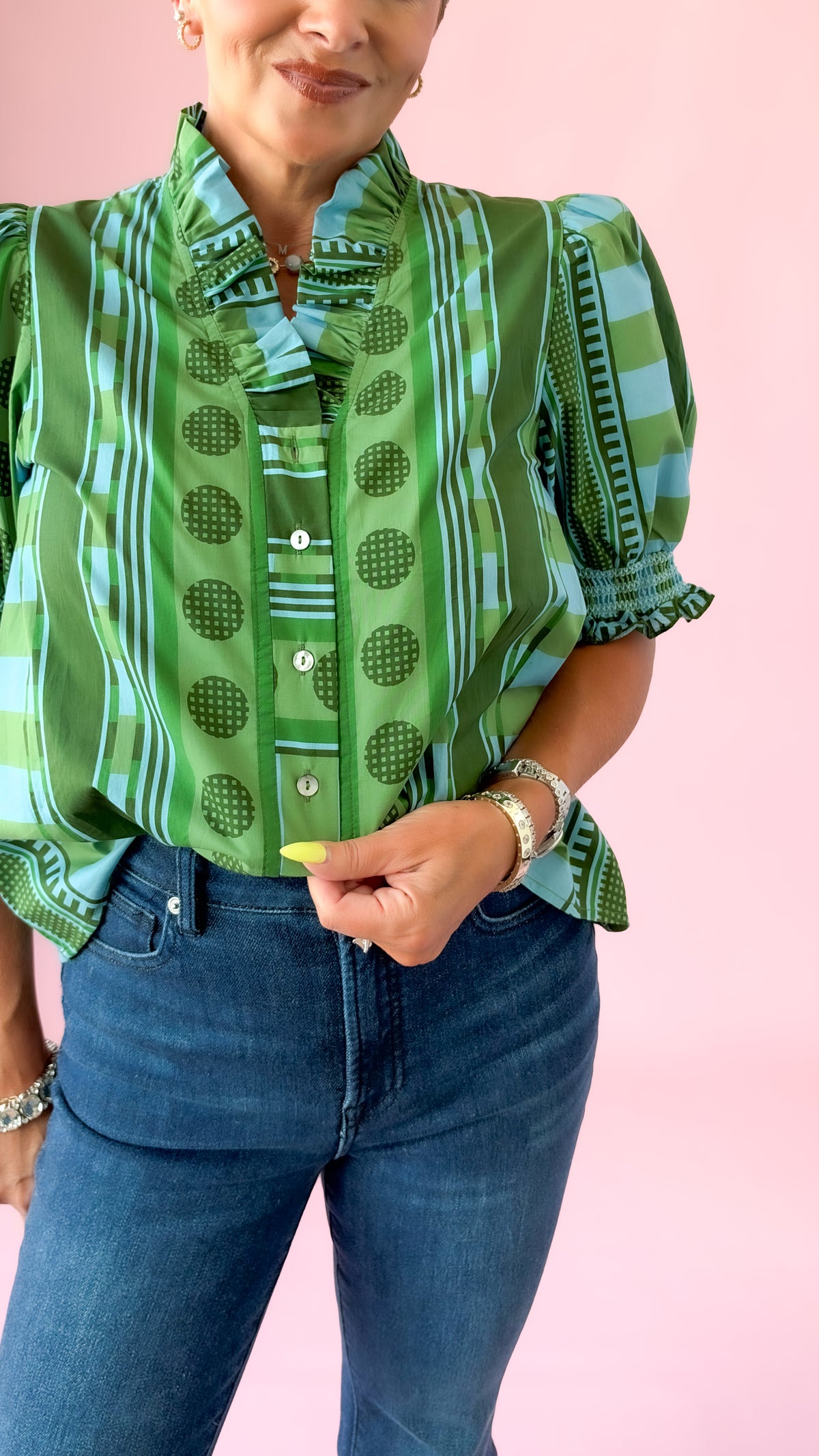 Piper Abstract Top/Green