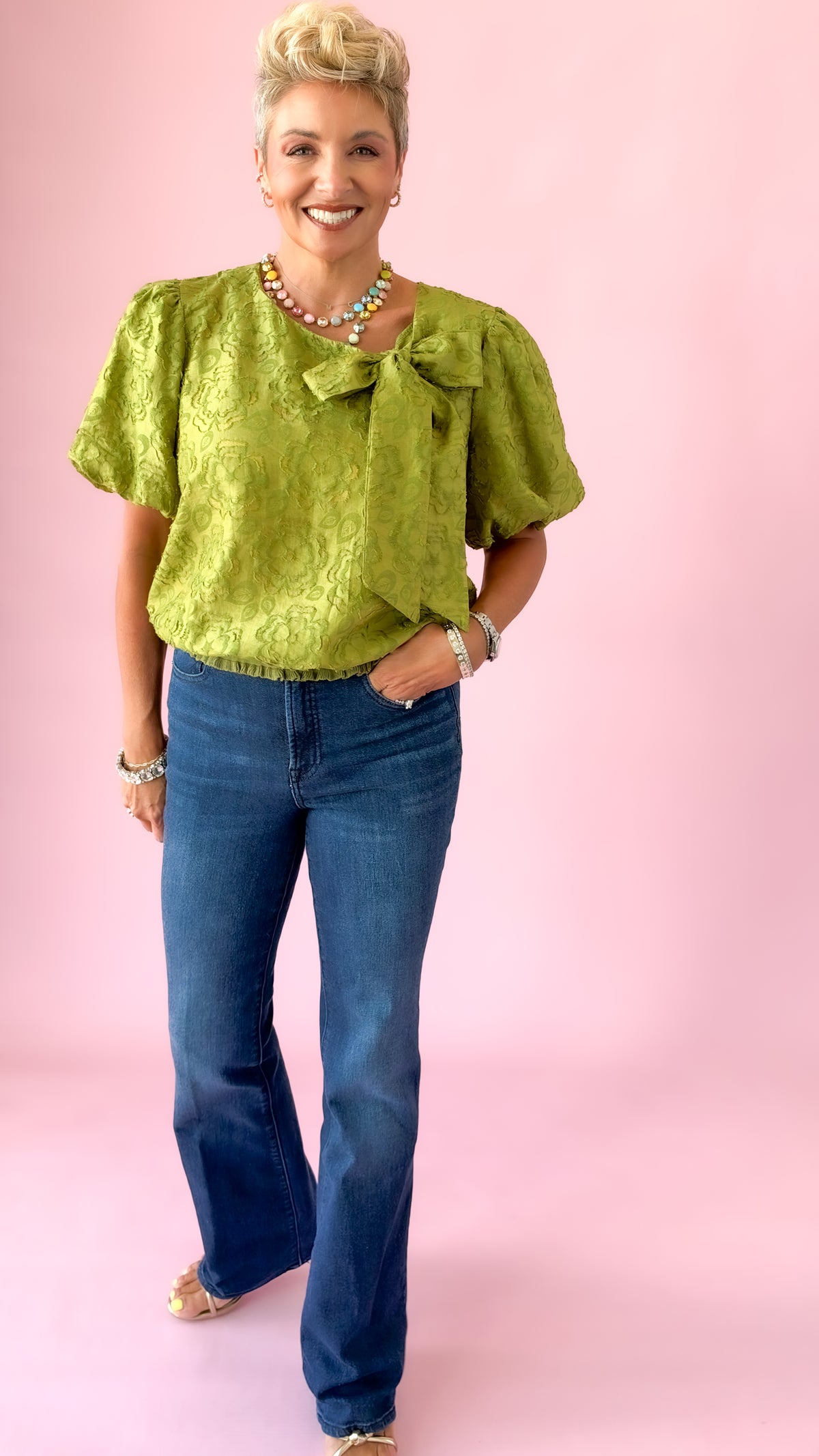 Botanical Tie Top/Green
