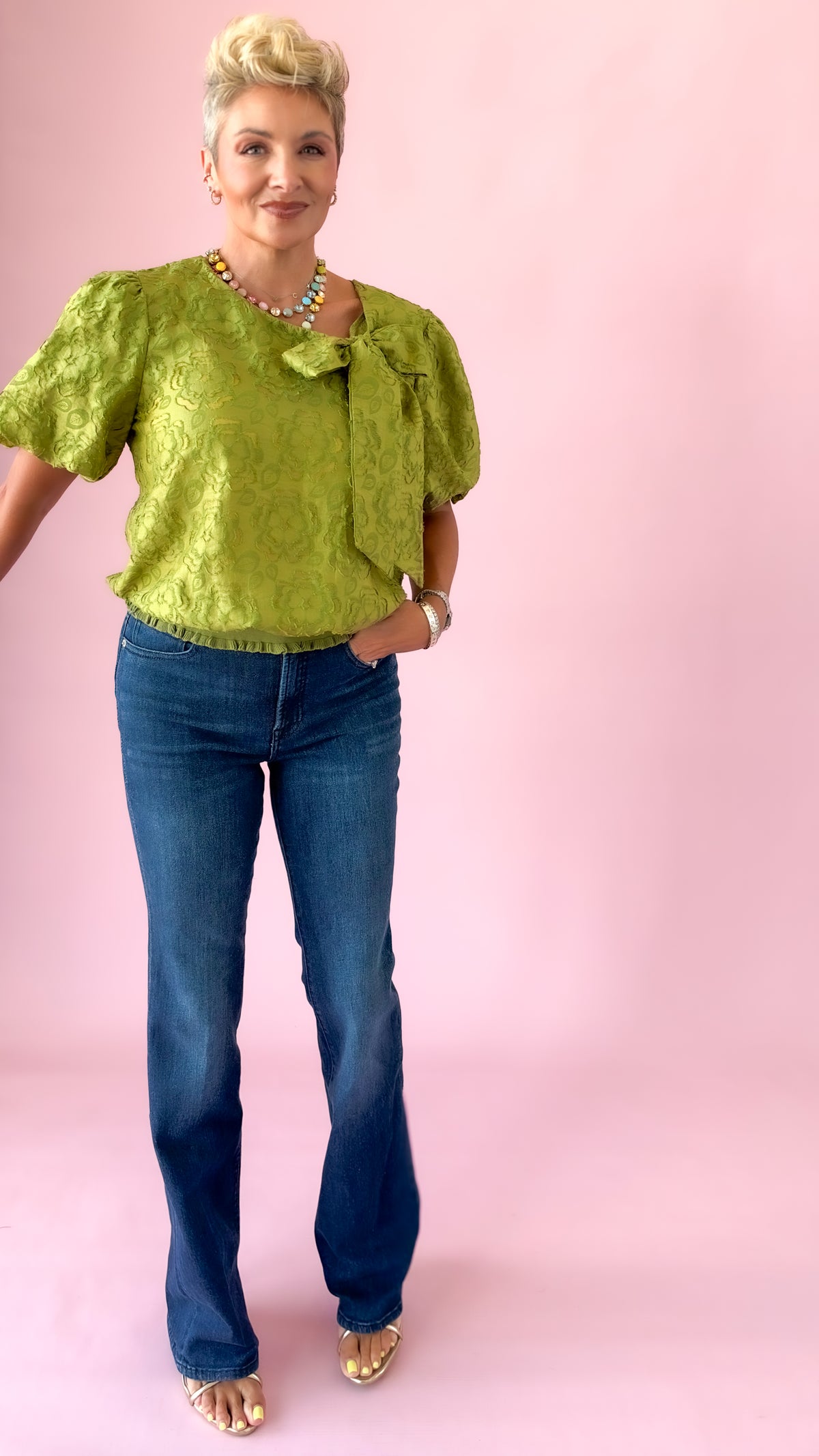 Botanical Tie Top/Green