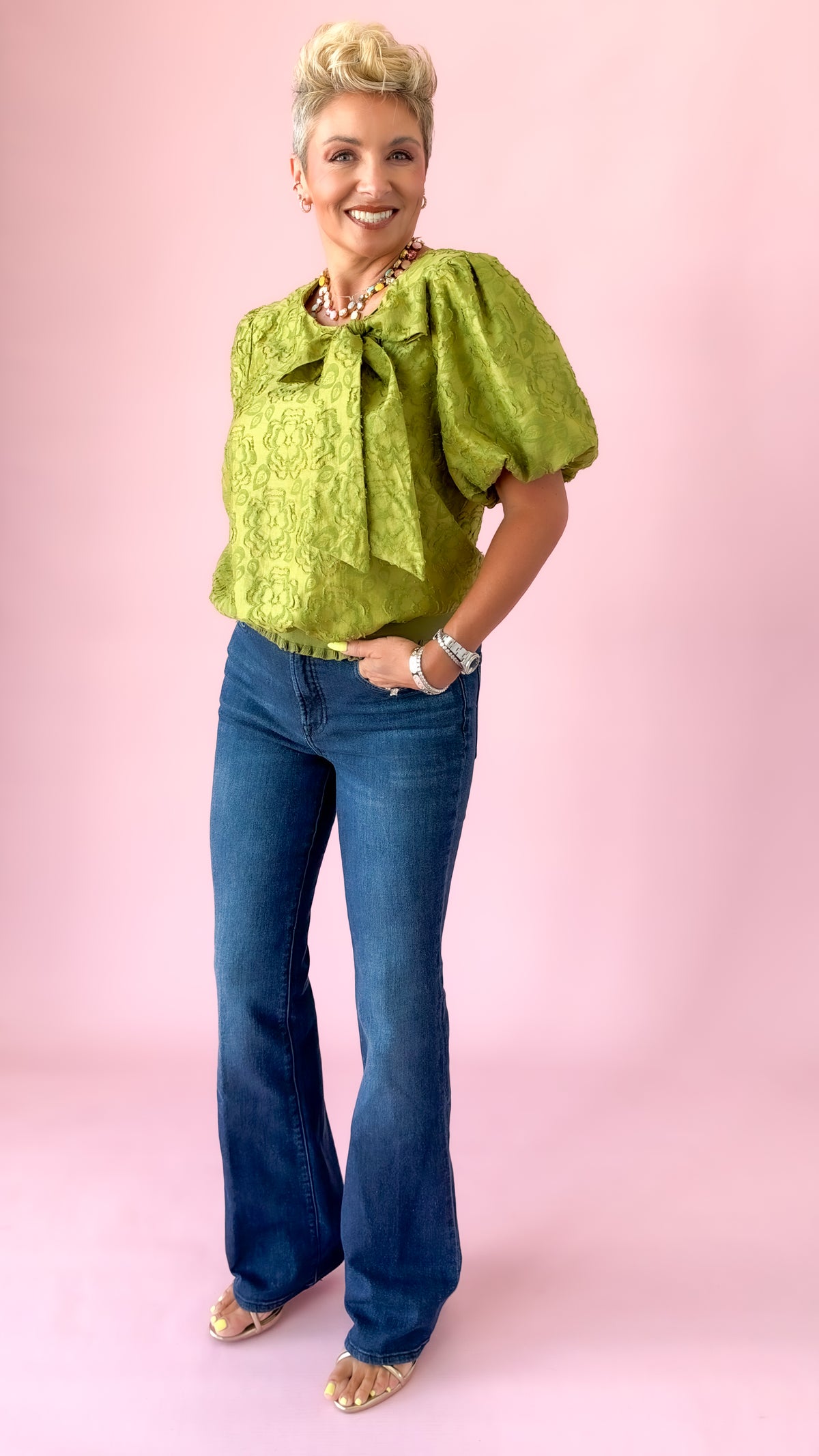 Botanical Tie Top/Green