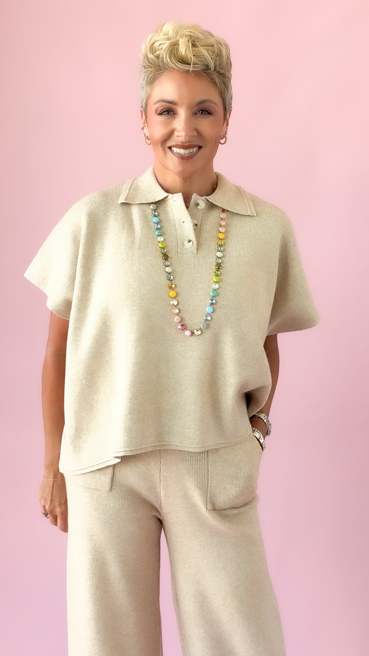 Sean Knit Top/Oatmeal