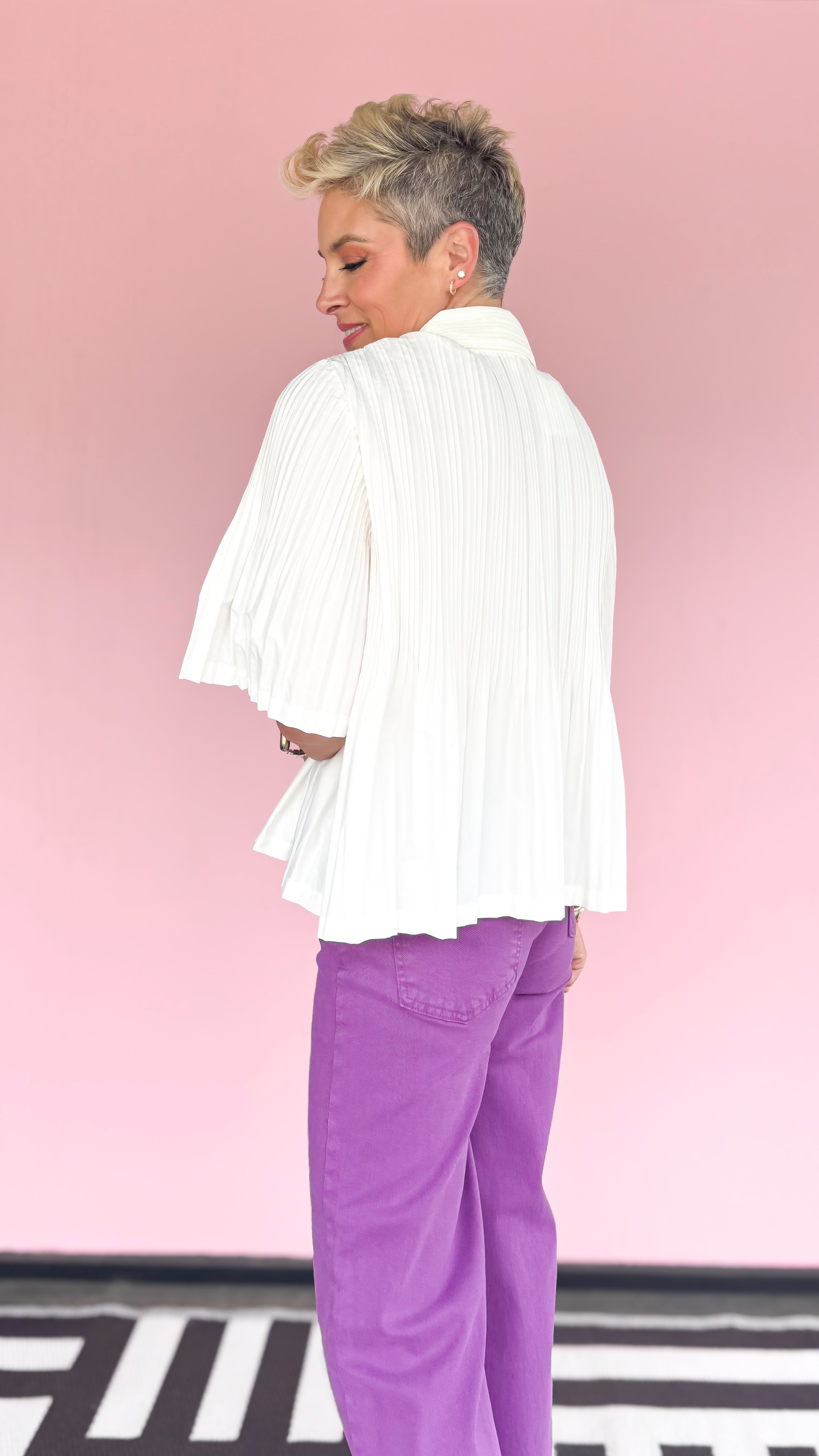 Pleated Top/White
