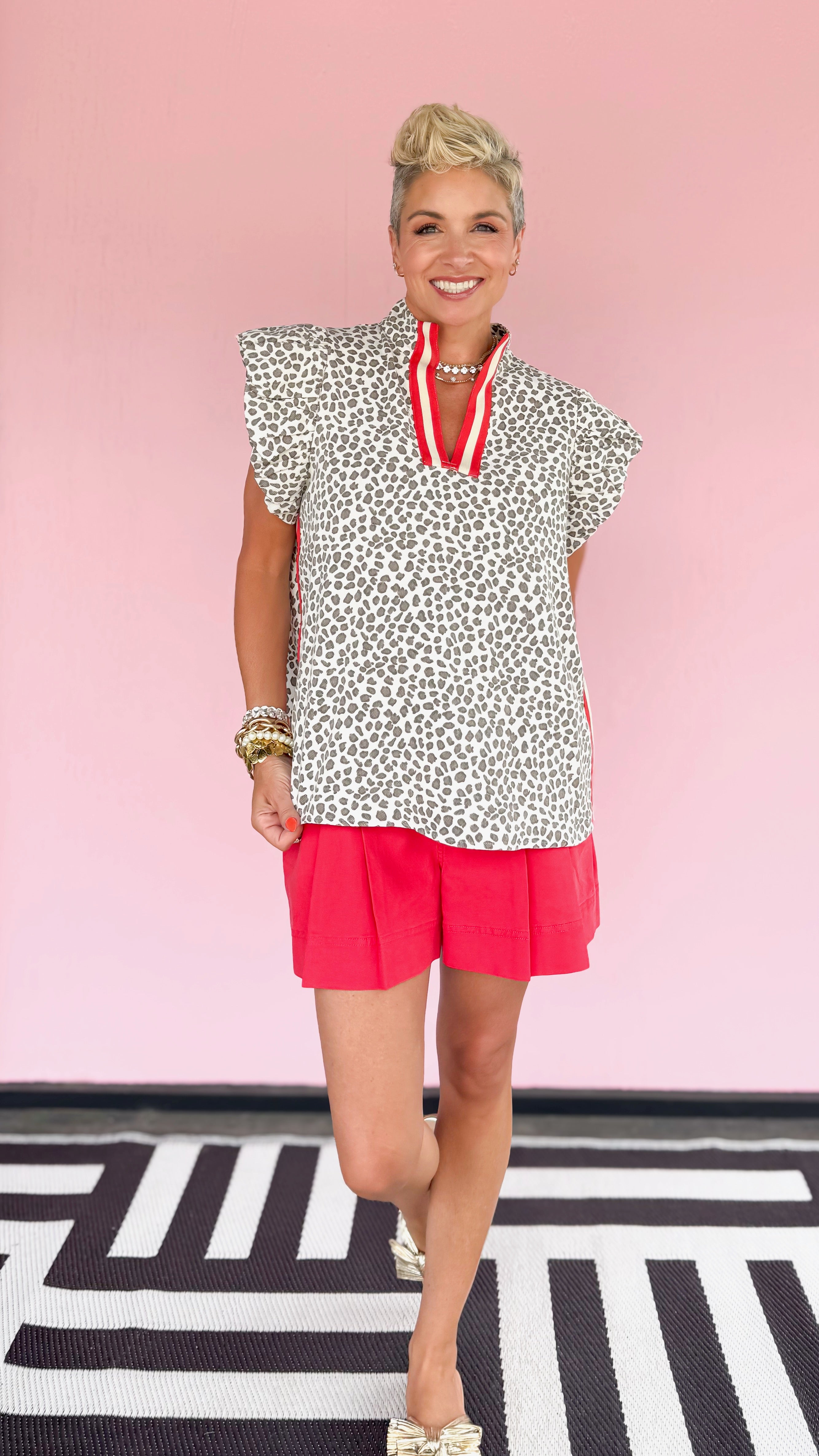 Jordan Animal Print Top/Red