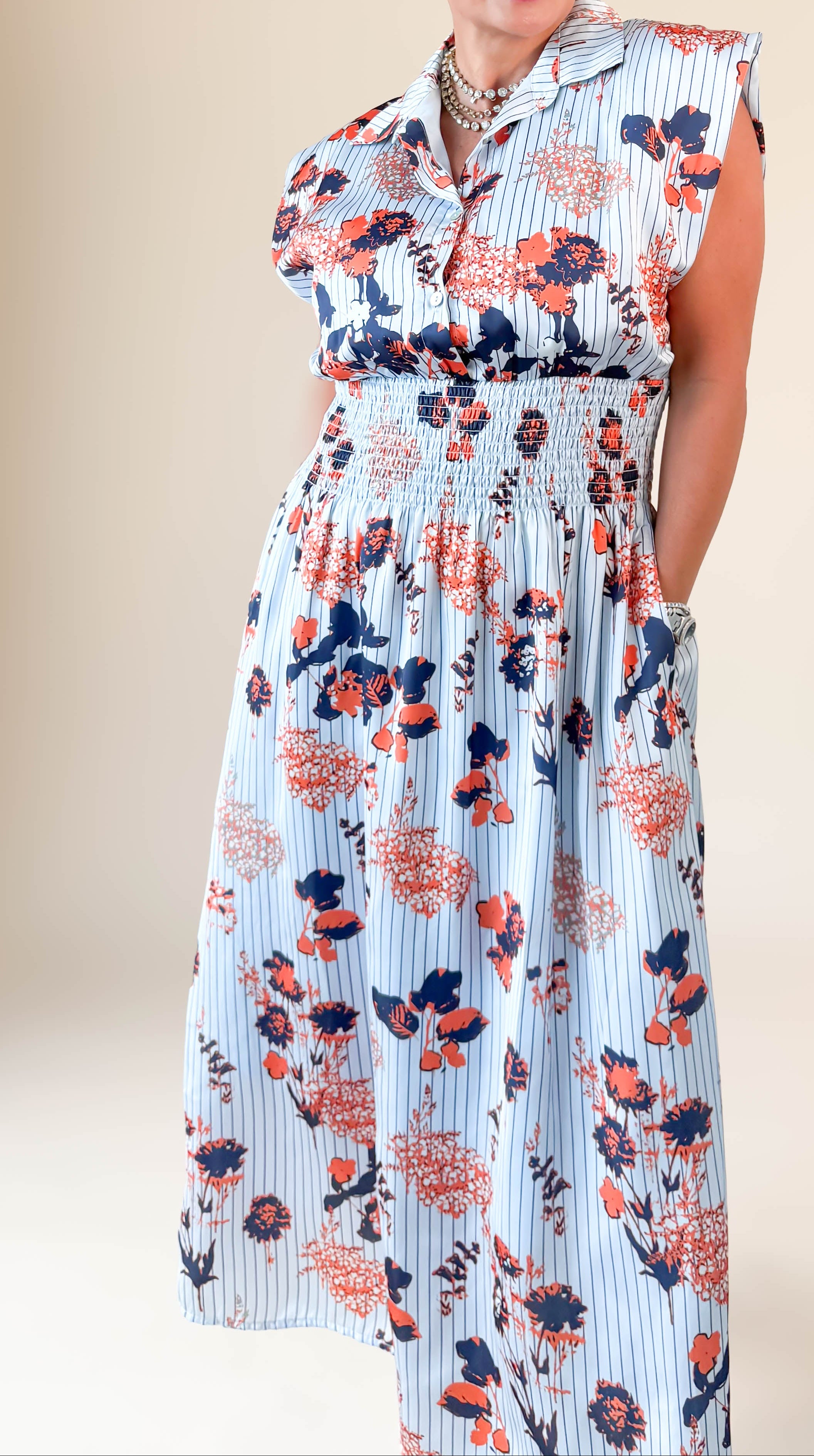 Mia Maxi Dress/Blue Mix