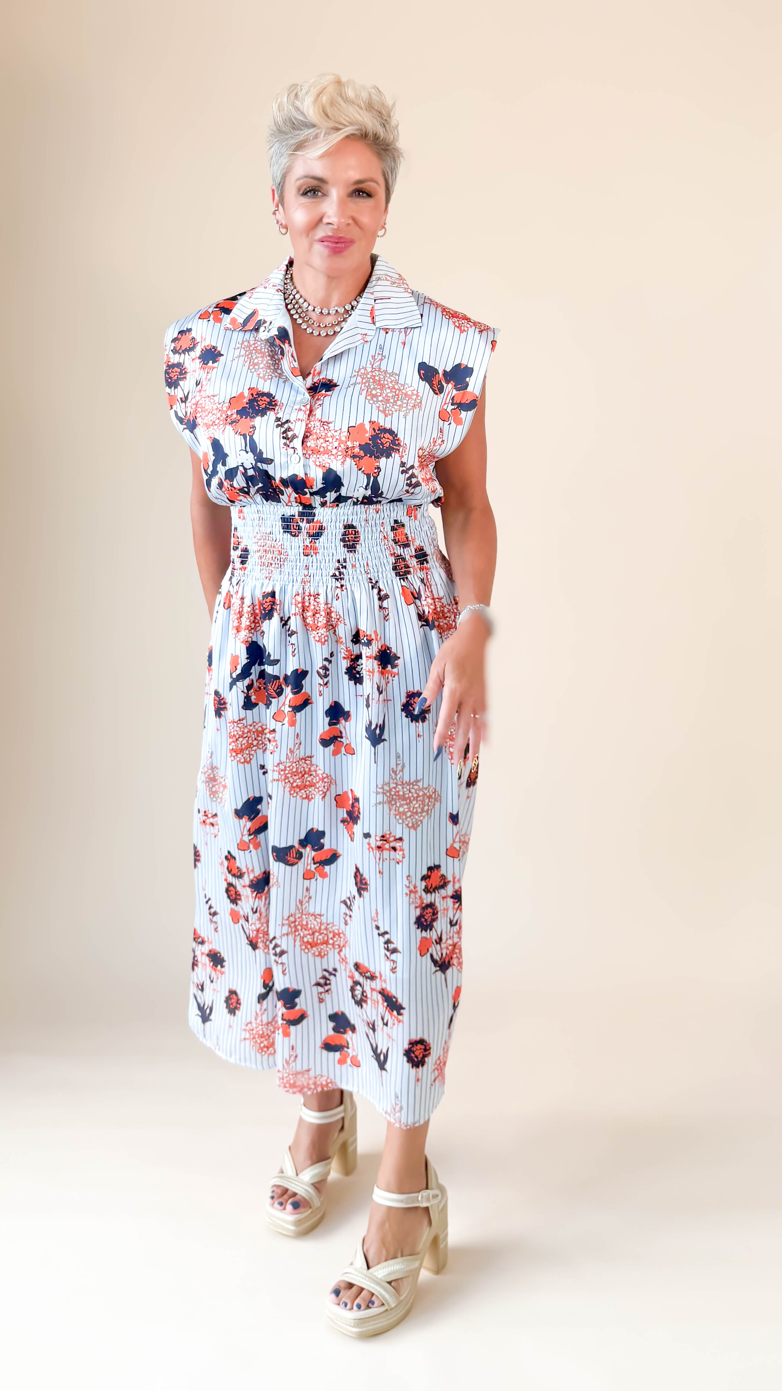 Mia Maxi Dress/Blue Mix