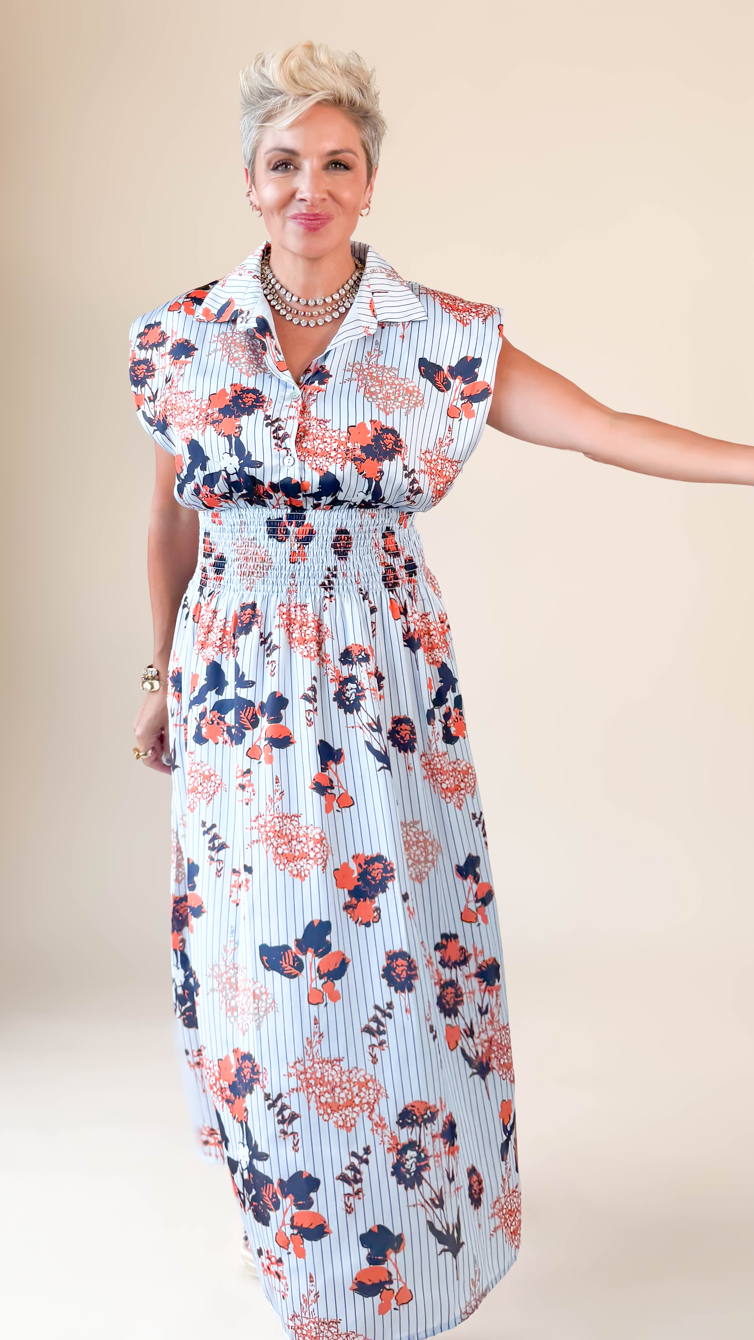 Mia Maxi Dress/Blue Mix