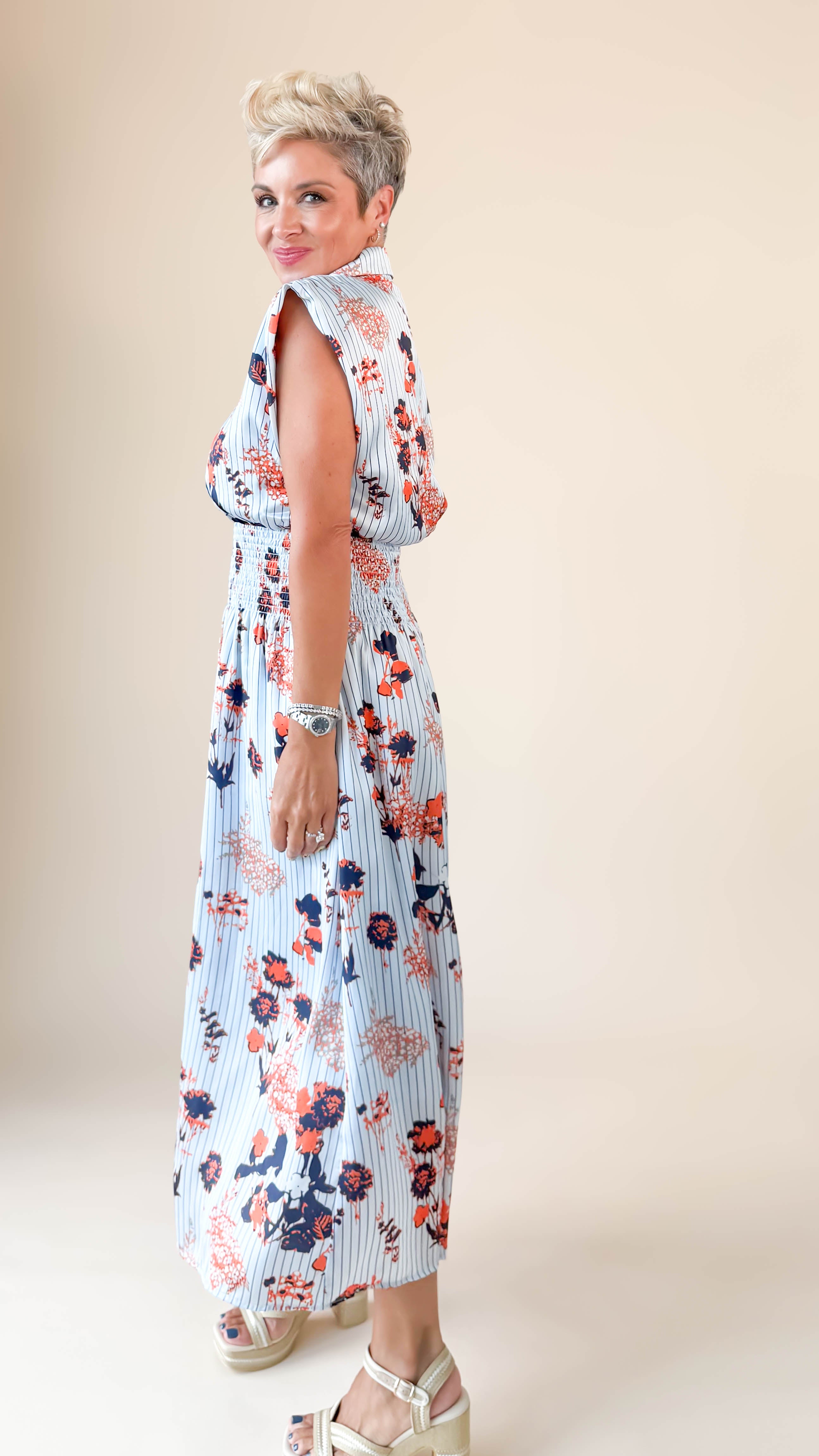 Mia Maxi Dress/Blue Mix