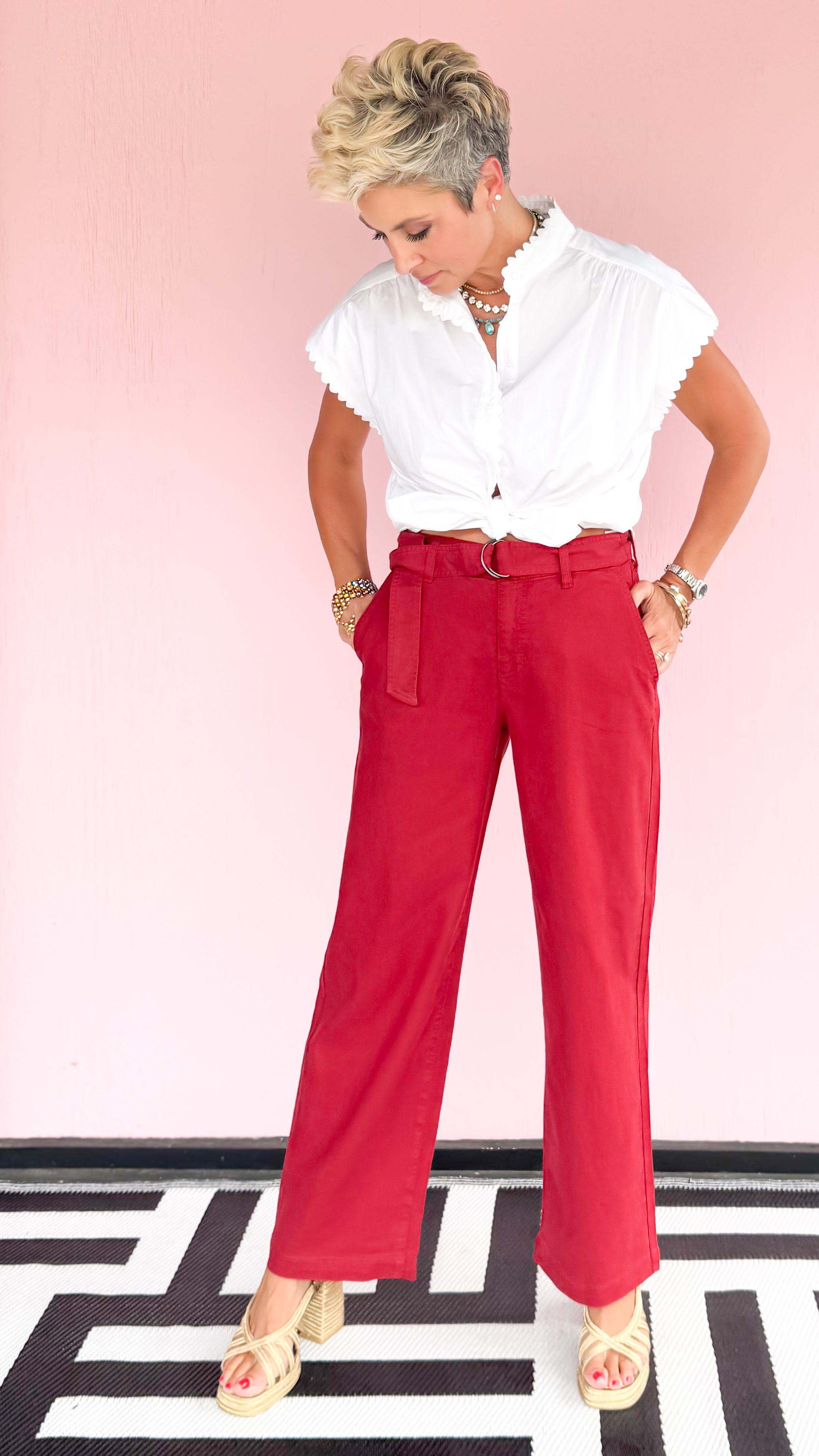 Stride Wide Leg Jean/ Berry