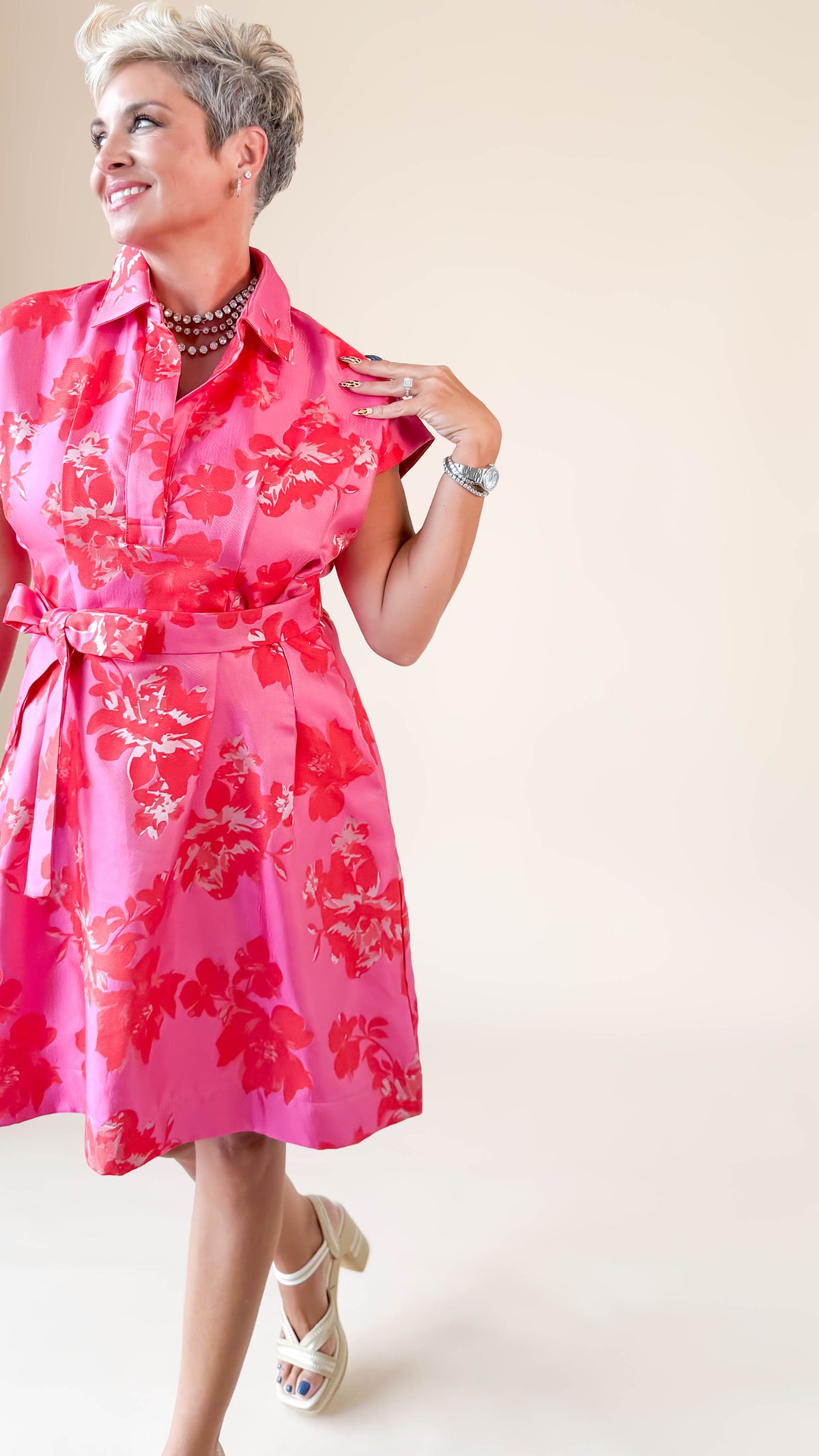 Brocade Fit & Flare Dress - Romance
