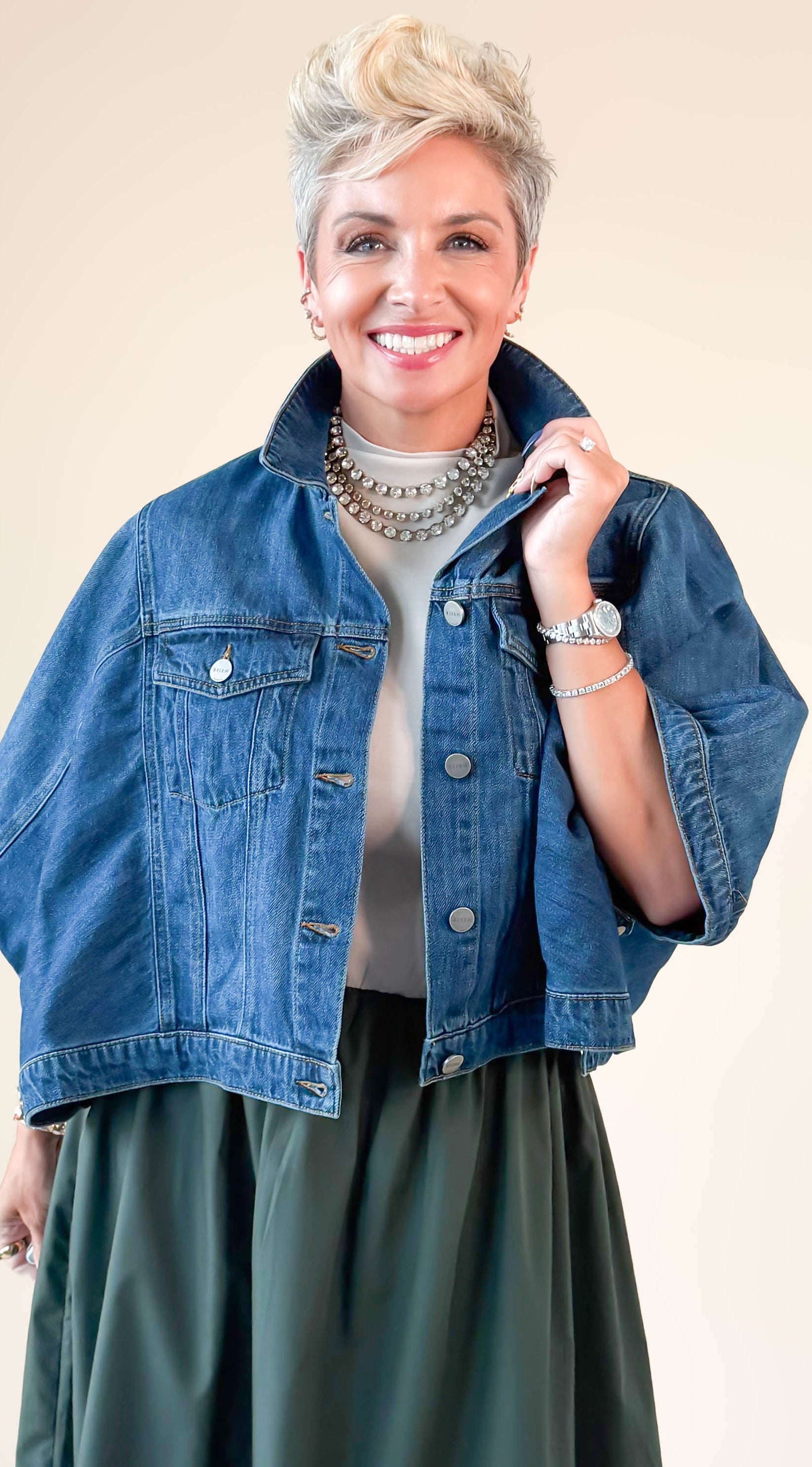 Edna Cape Jacket/Denim
