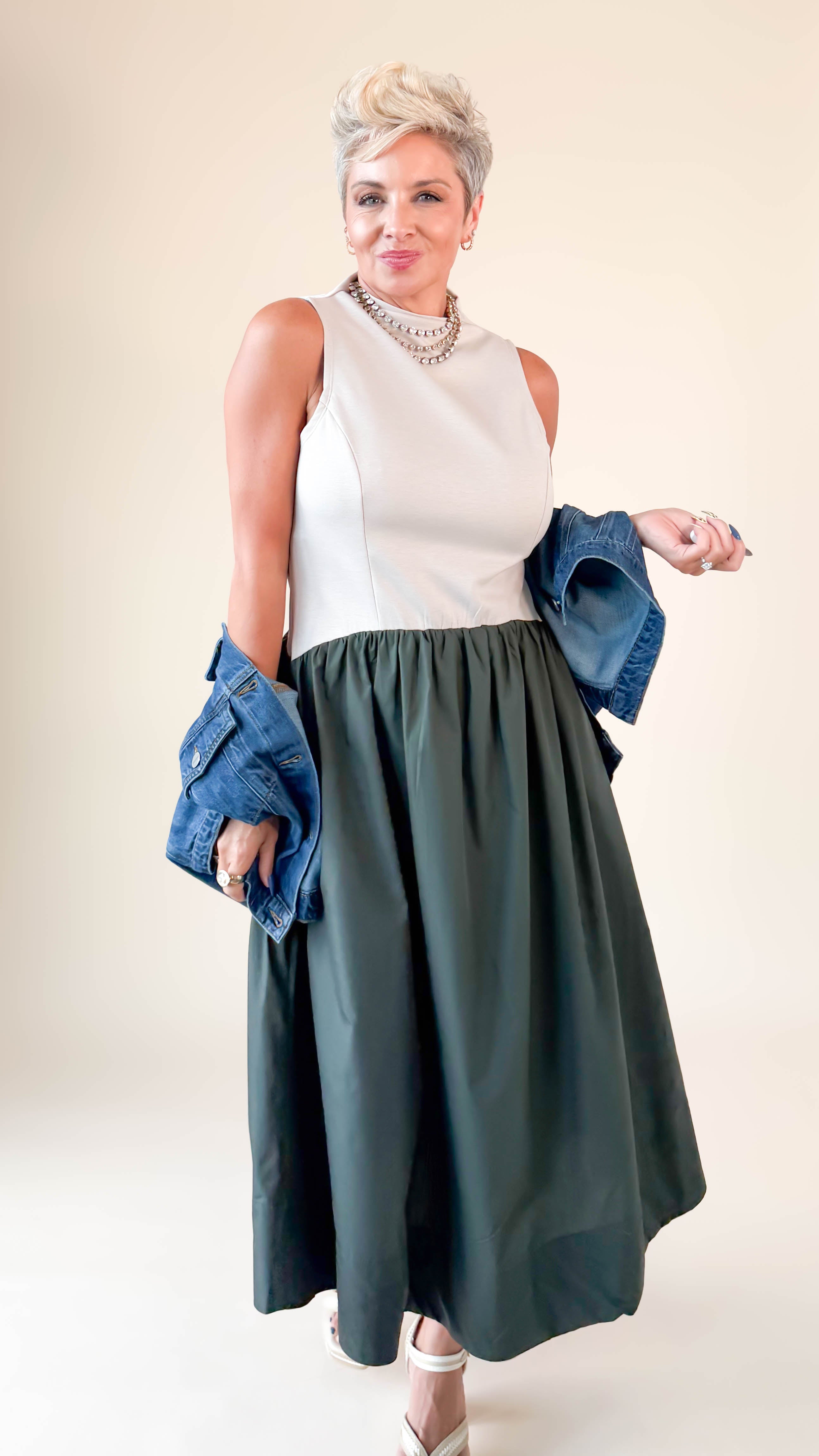 Angela Midi Dress/Olive