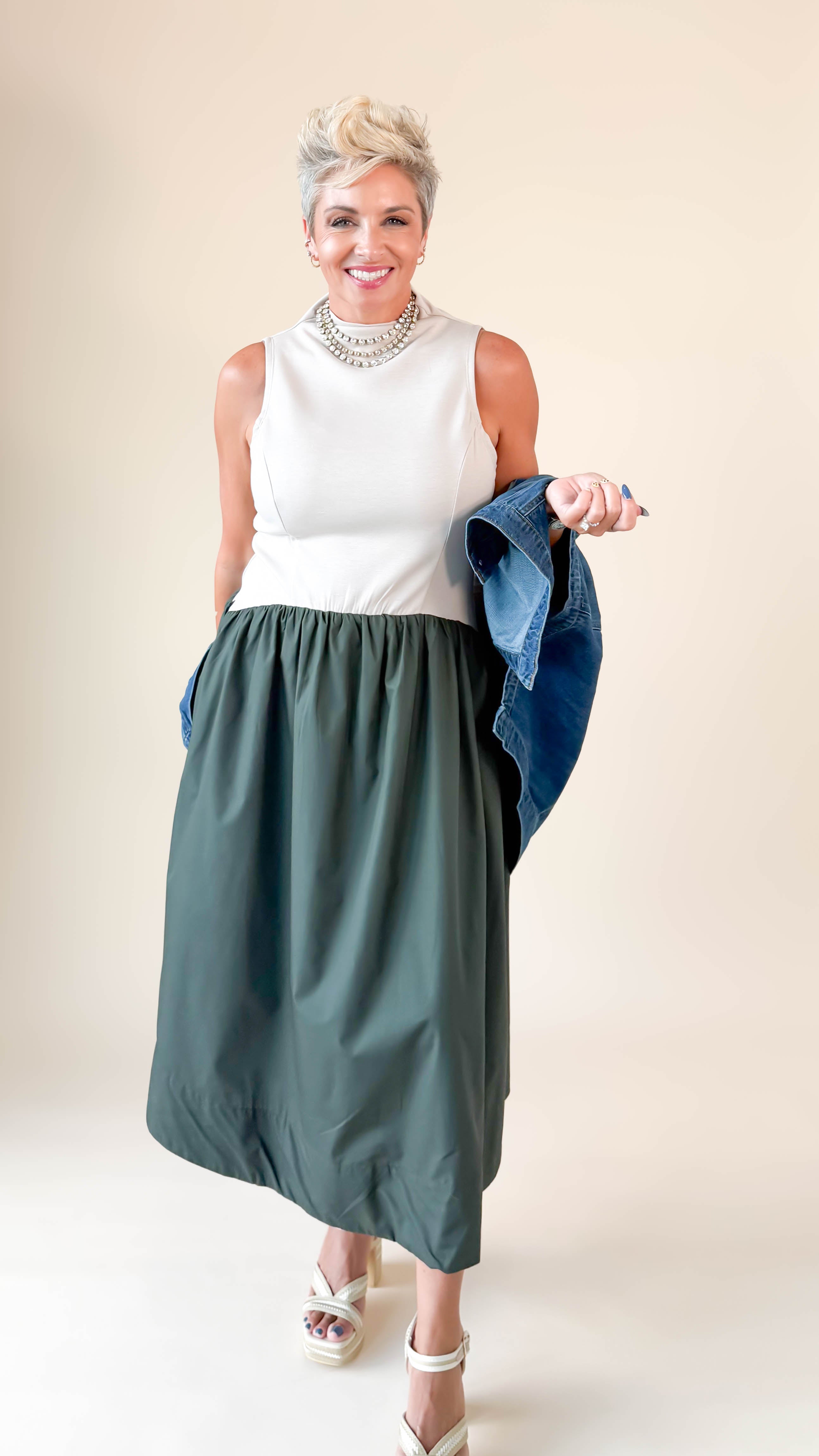 Angela Midi Dress/Olive