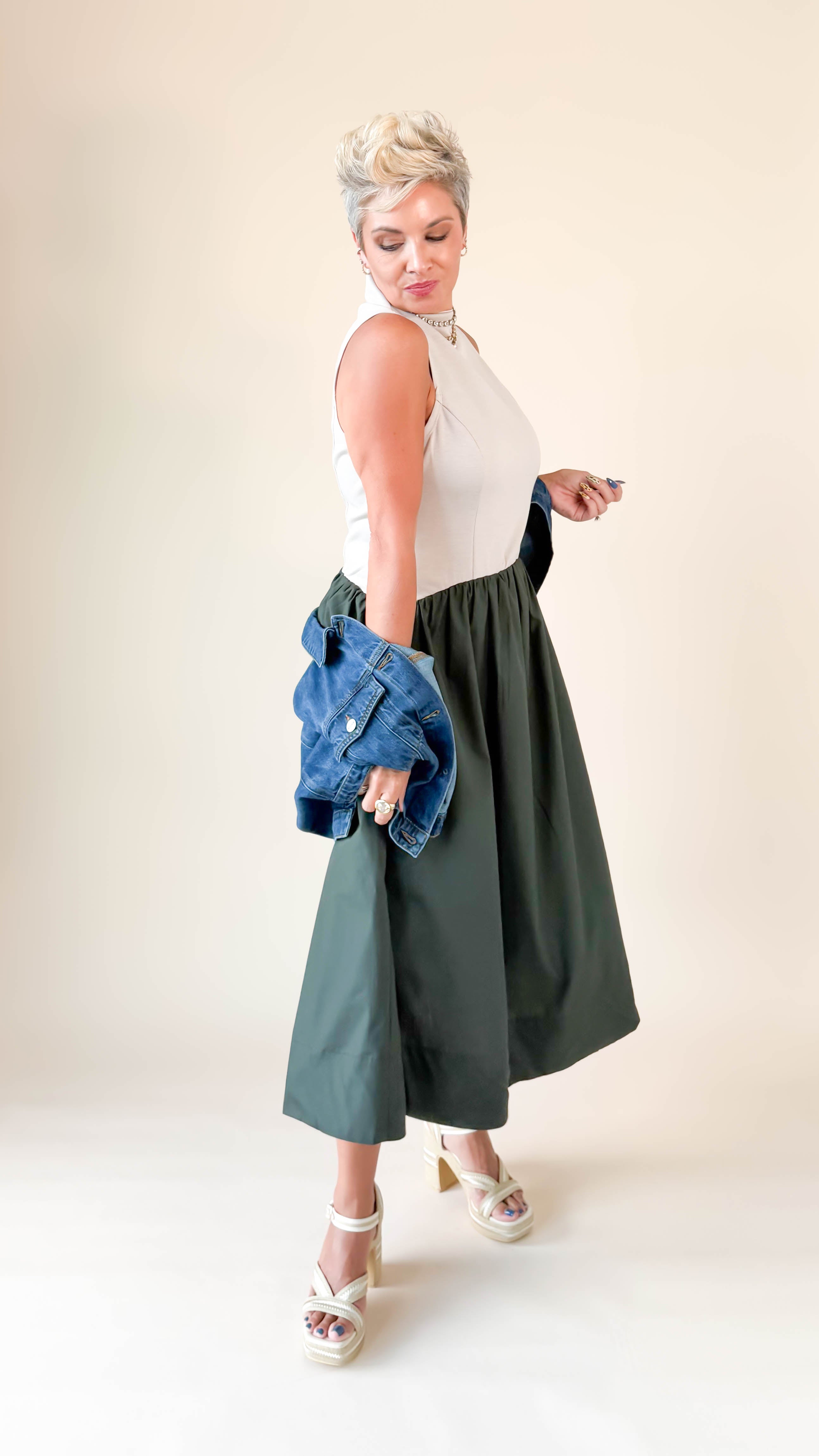Angela Midi Dress/Olive