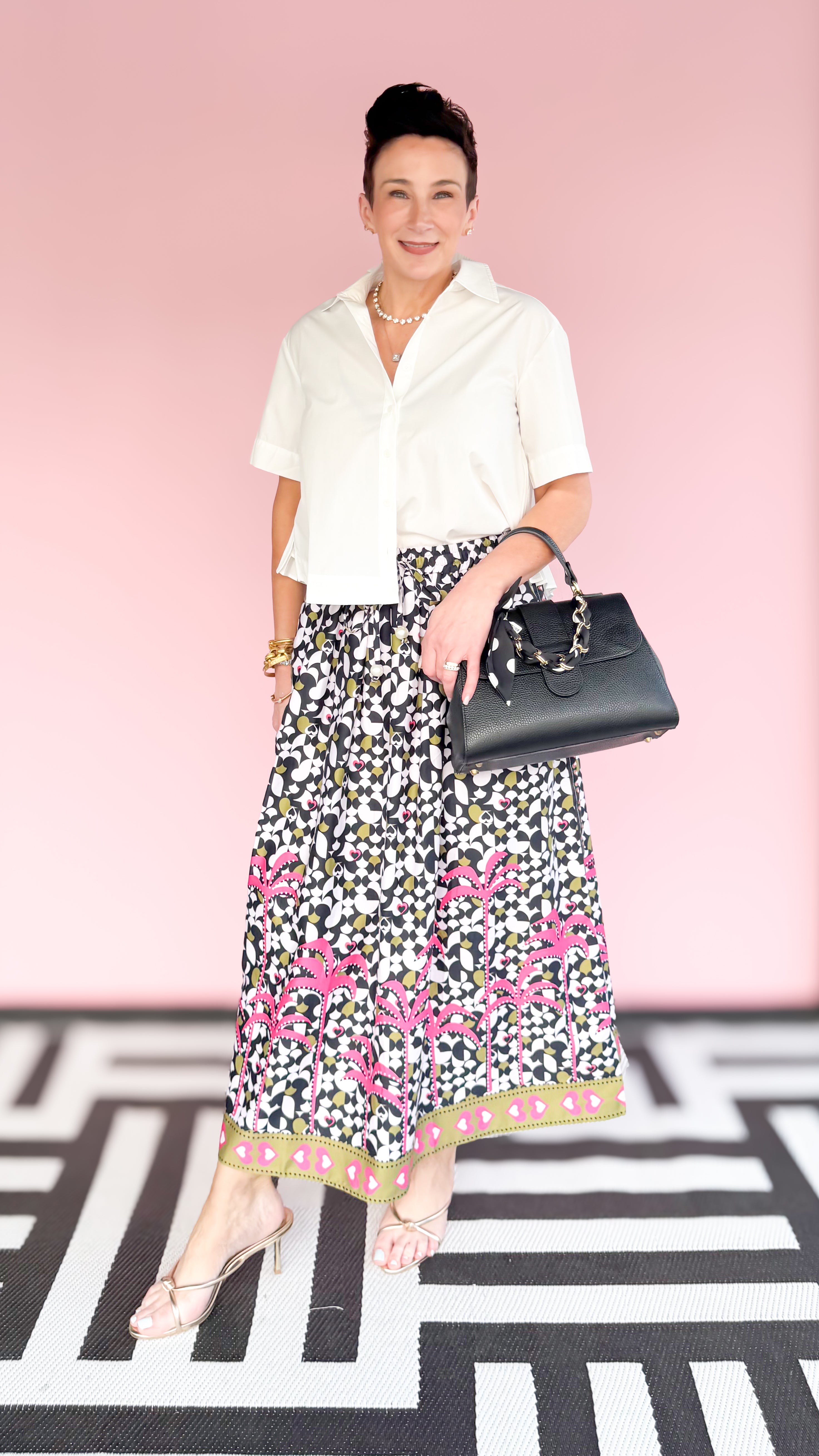 Cecil print maxi skirt worn on model - side view - BLVD Boutik