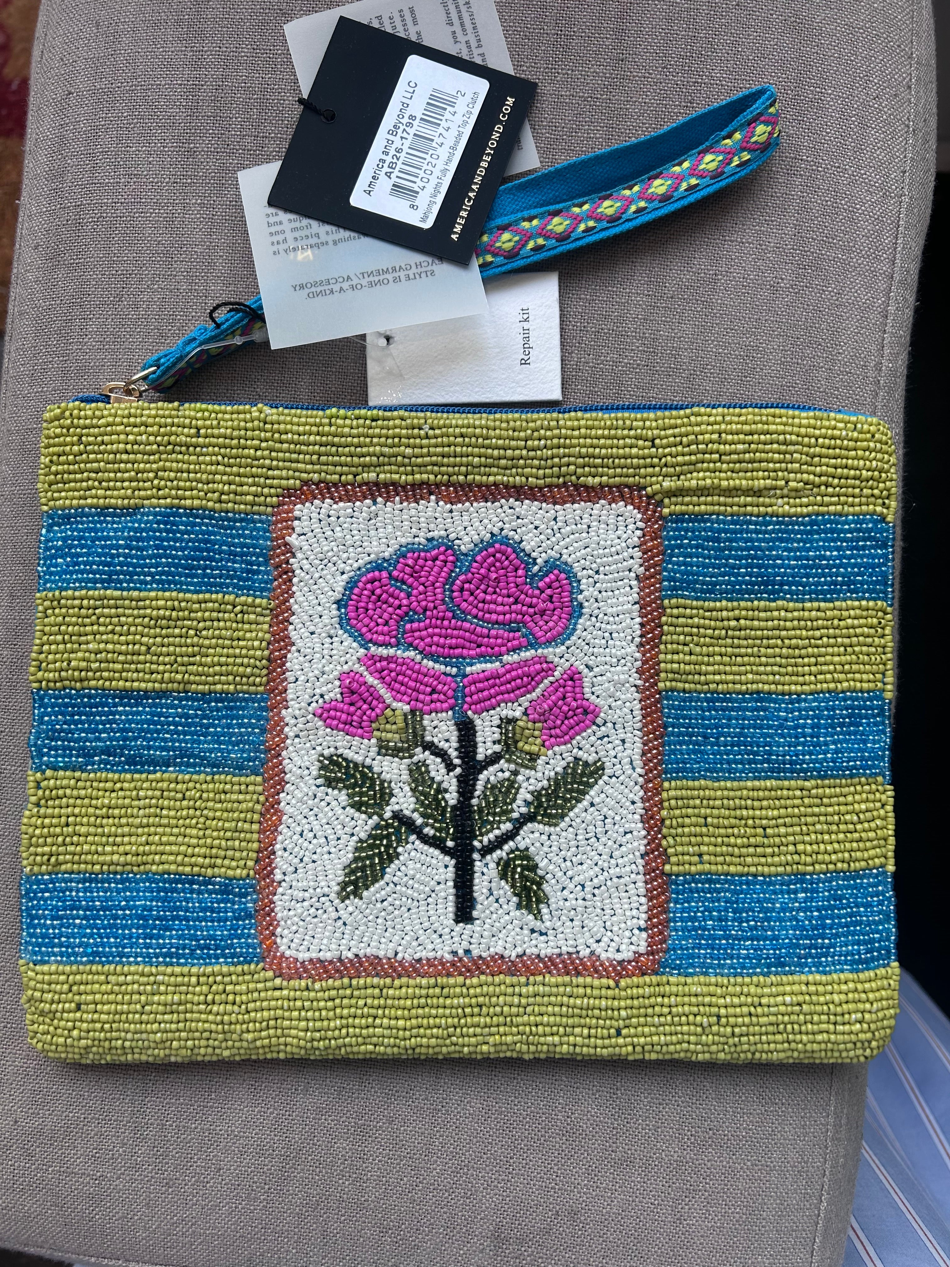 Floral Beaded Clutch
