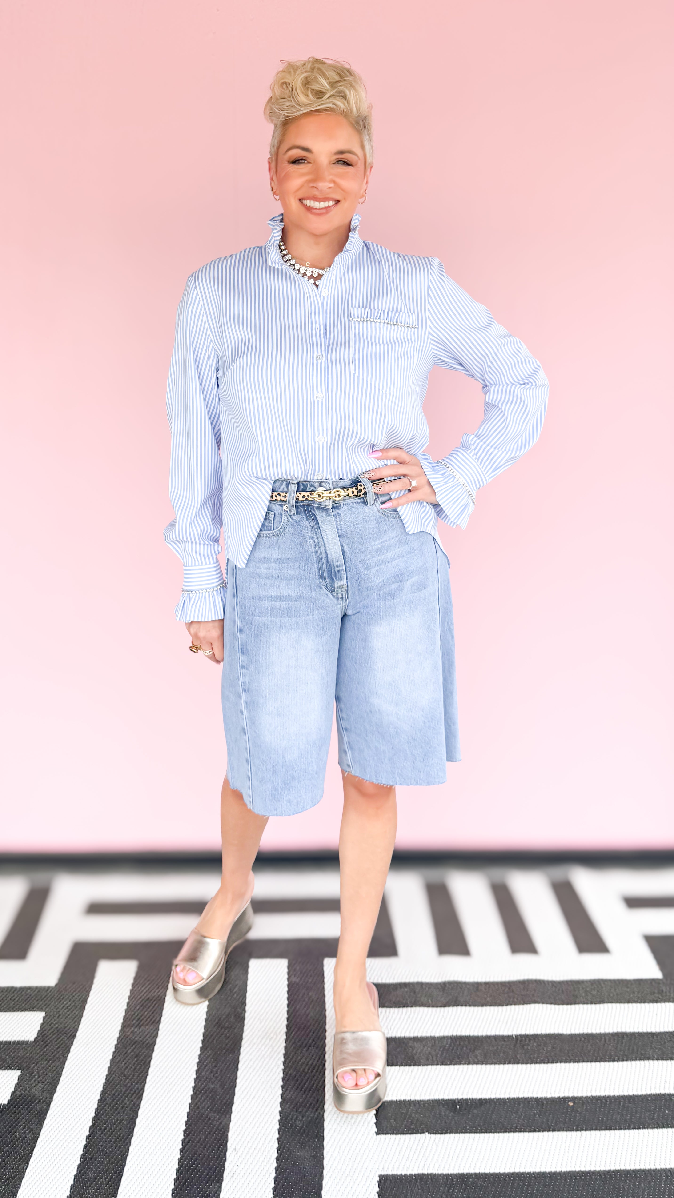 Jessica Jorts with Rough Hem - The BLVD