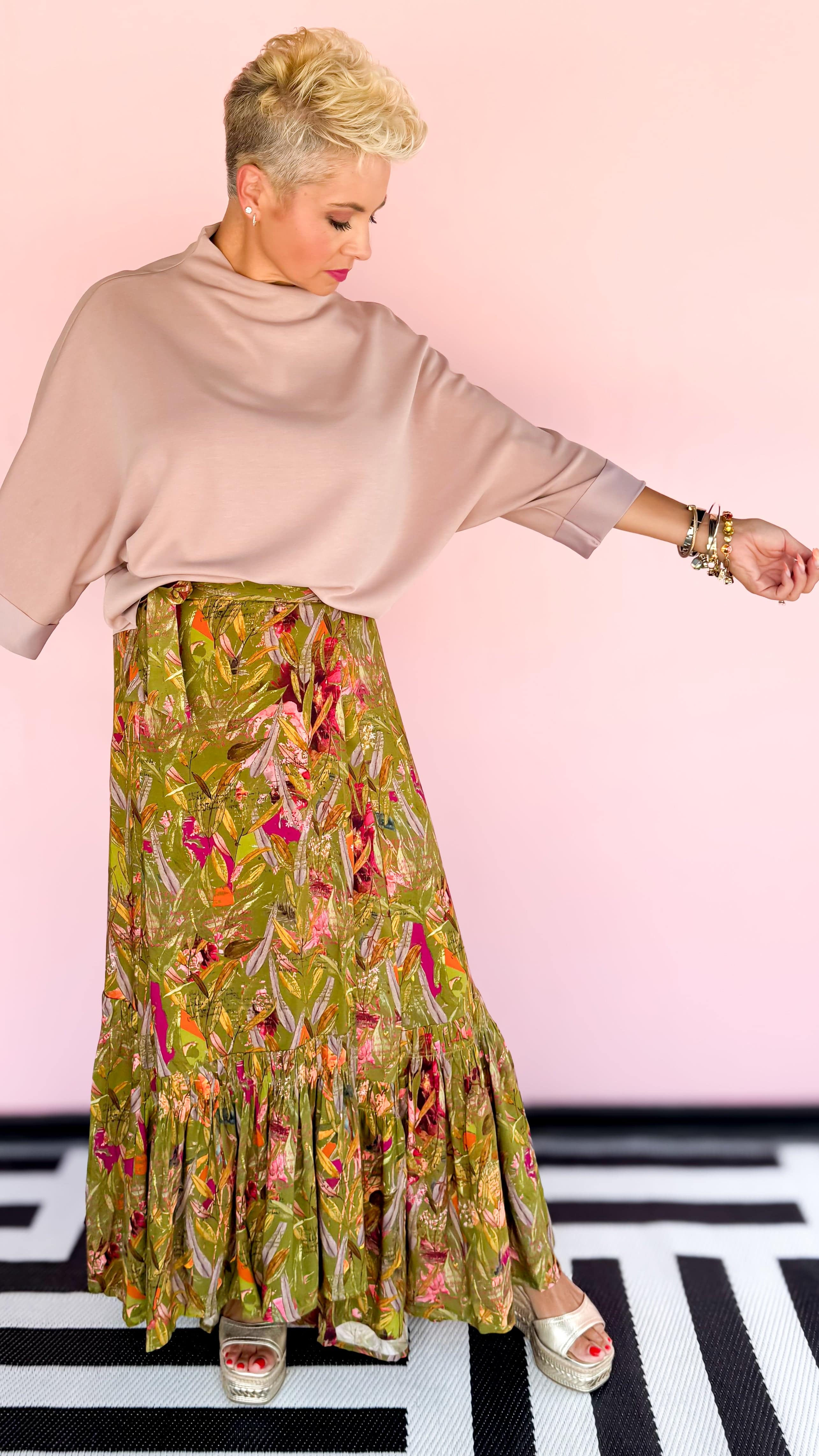 3 Way Wrap Skirt-Featherington/Green - The BLVD