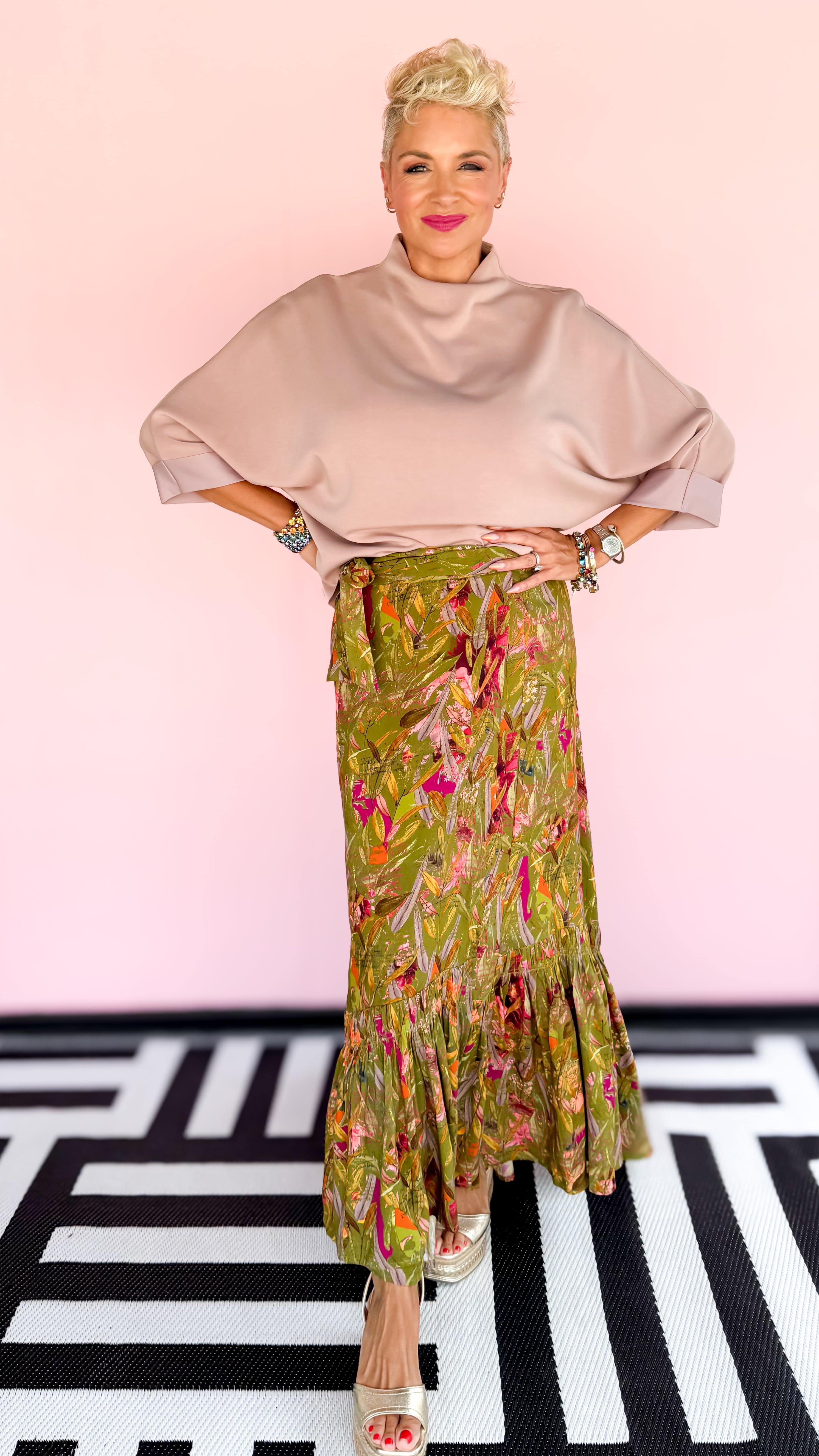 3 Way Wrap Skirt-Featherington/Green - The BLVD