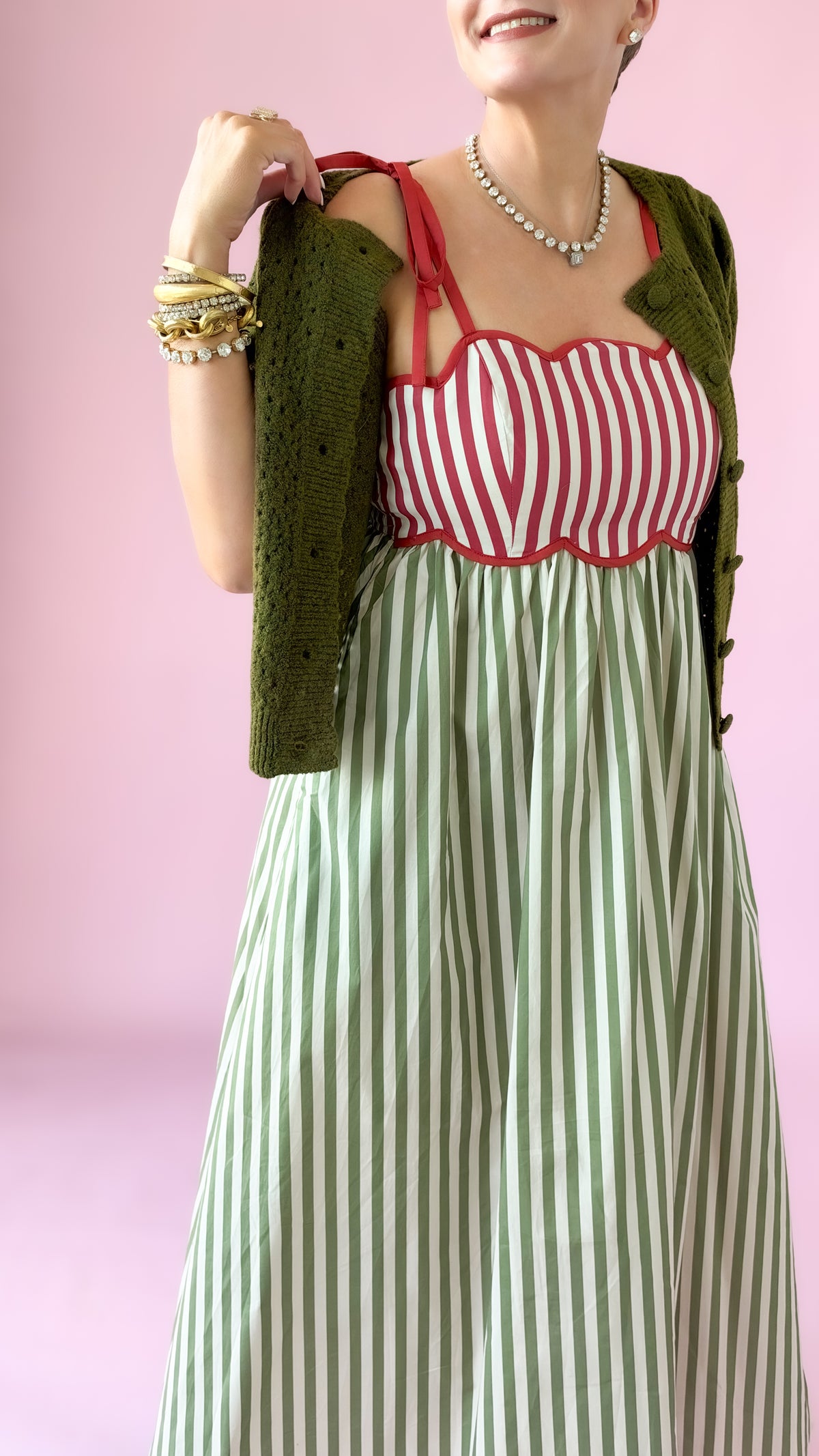 Spaghetti Strap Sundress/Rust/Olive