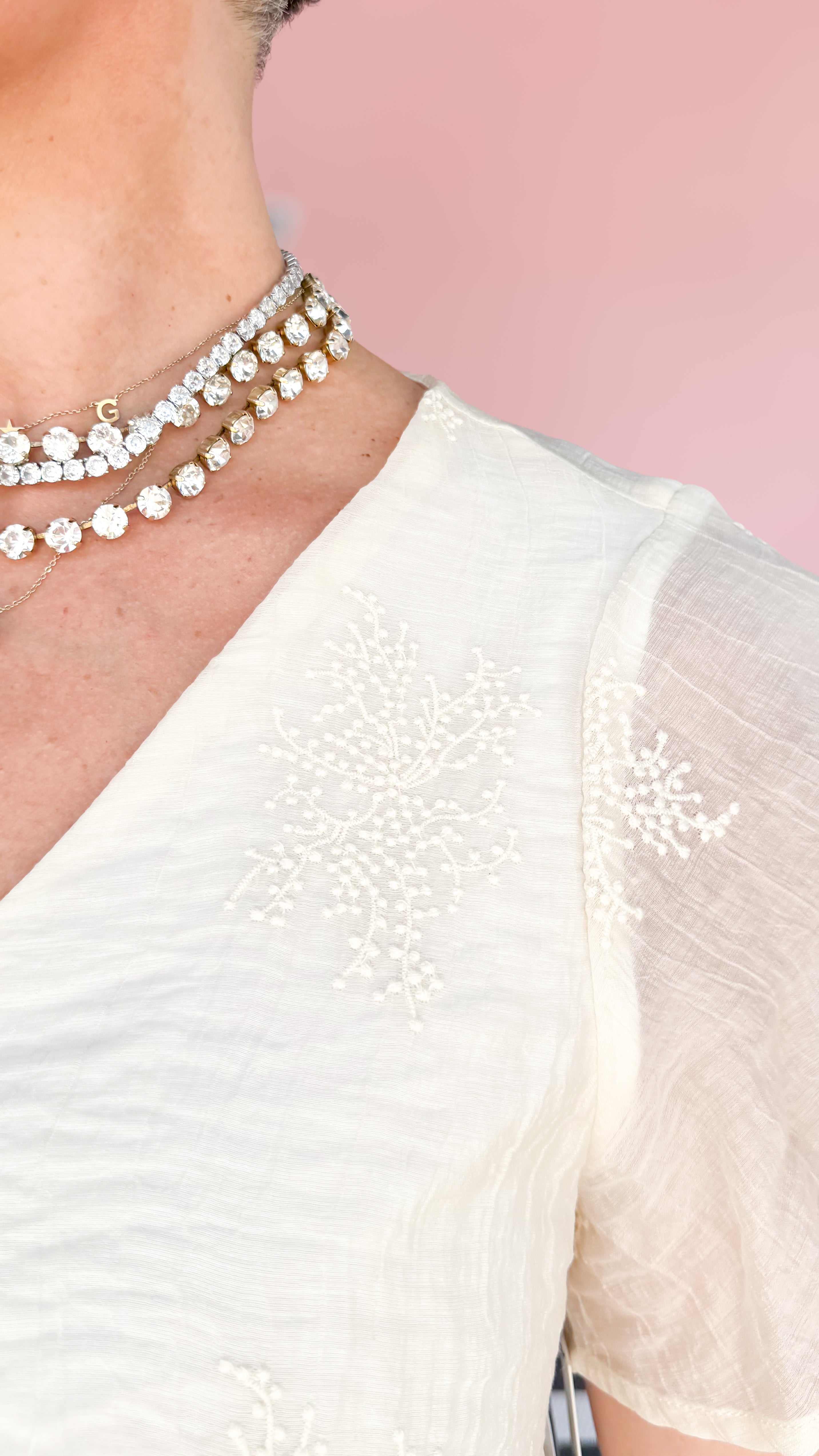 Short Sleeve Wrap Blouse/Cream - The BLVD