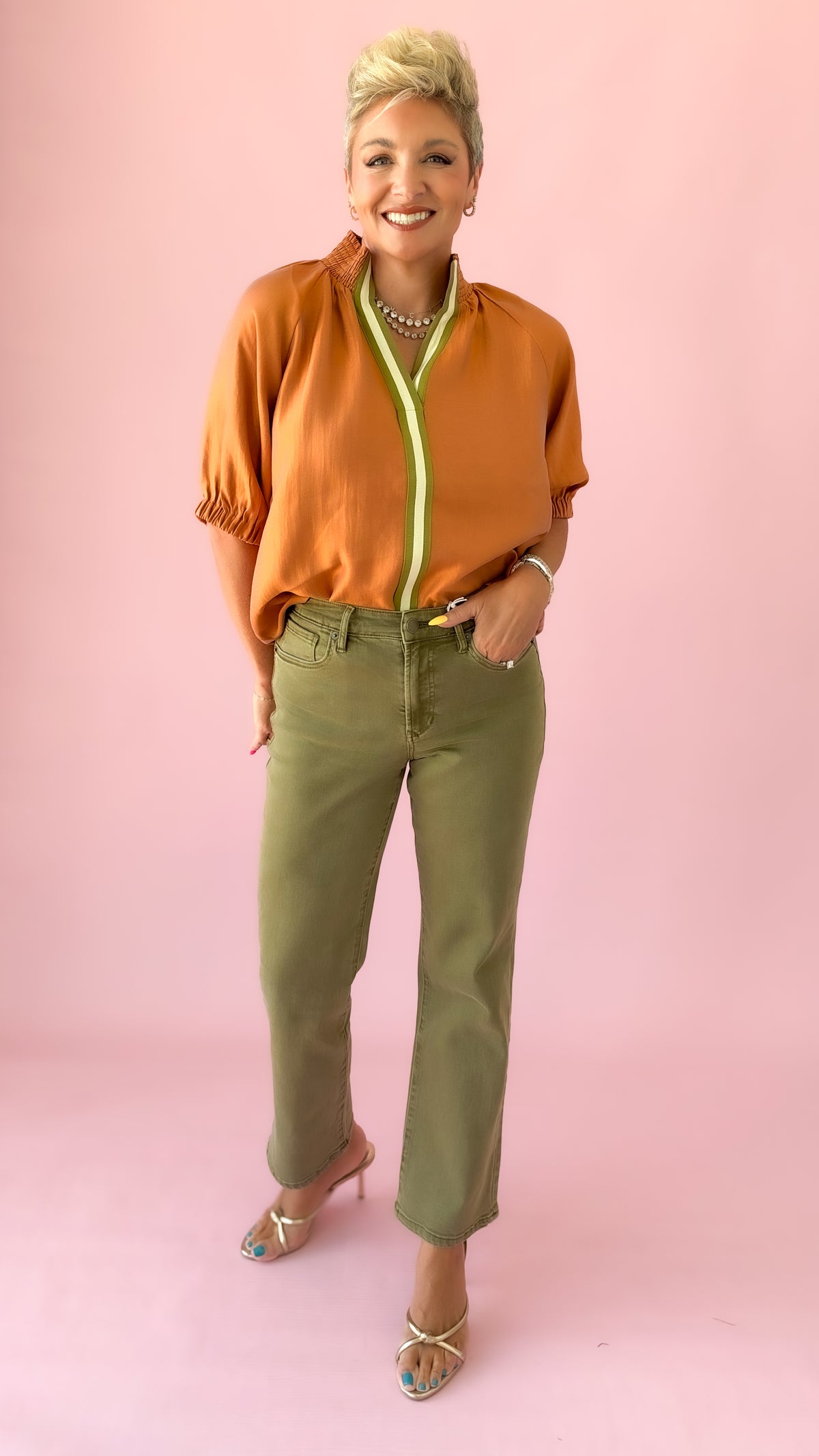Anika Straight Leg Jean/Olive
