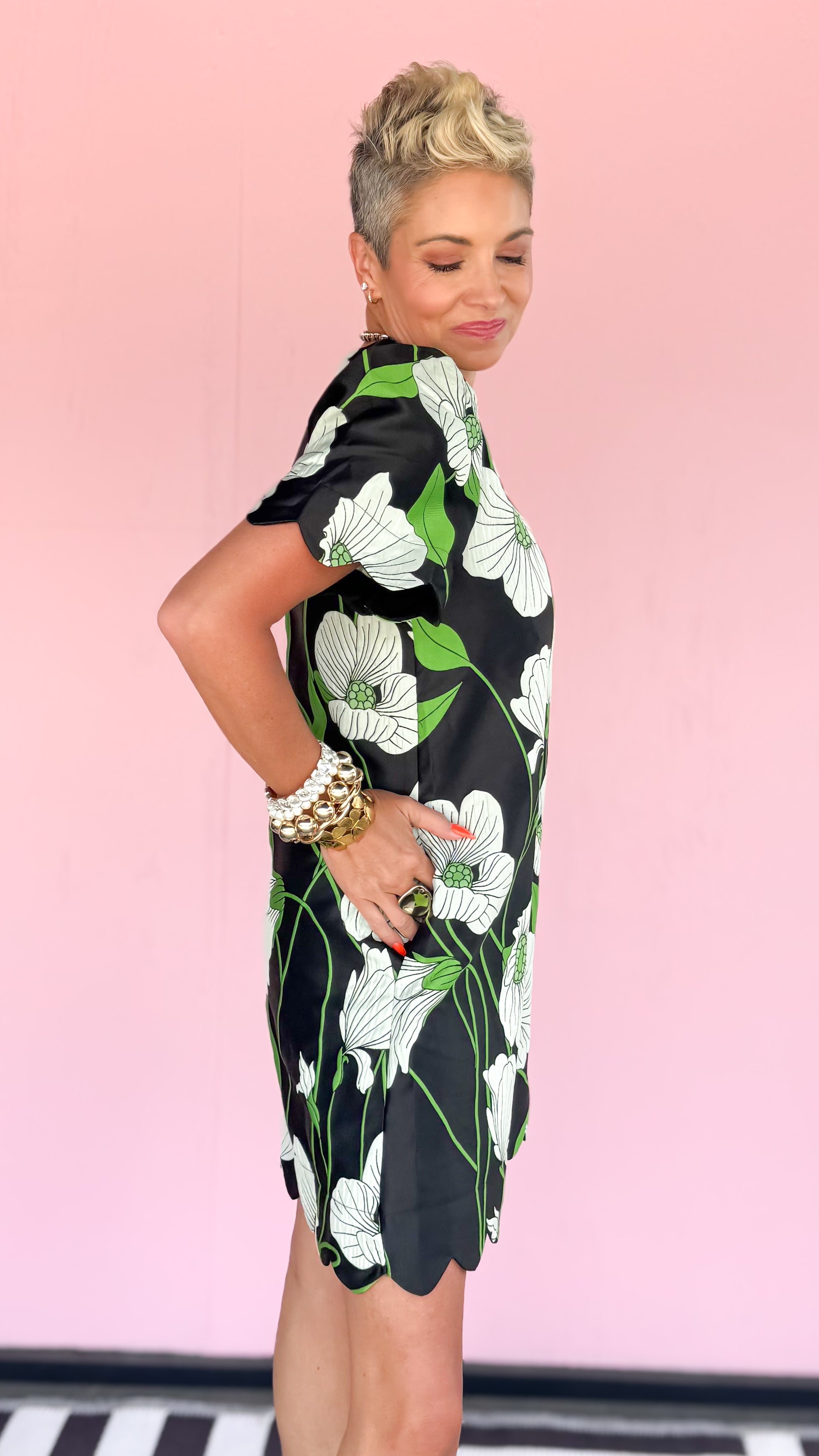 Floral Mini Dress/Black