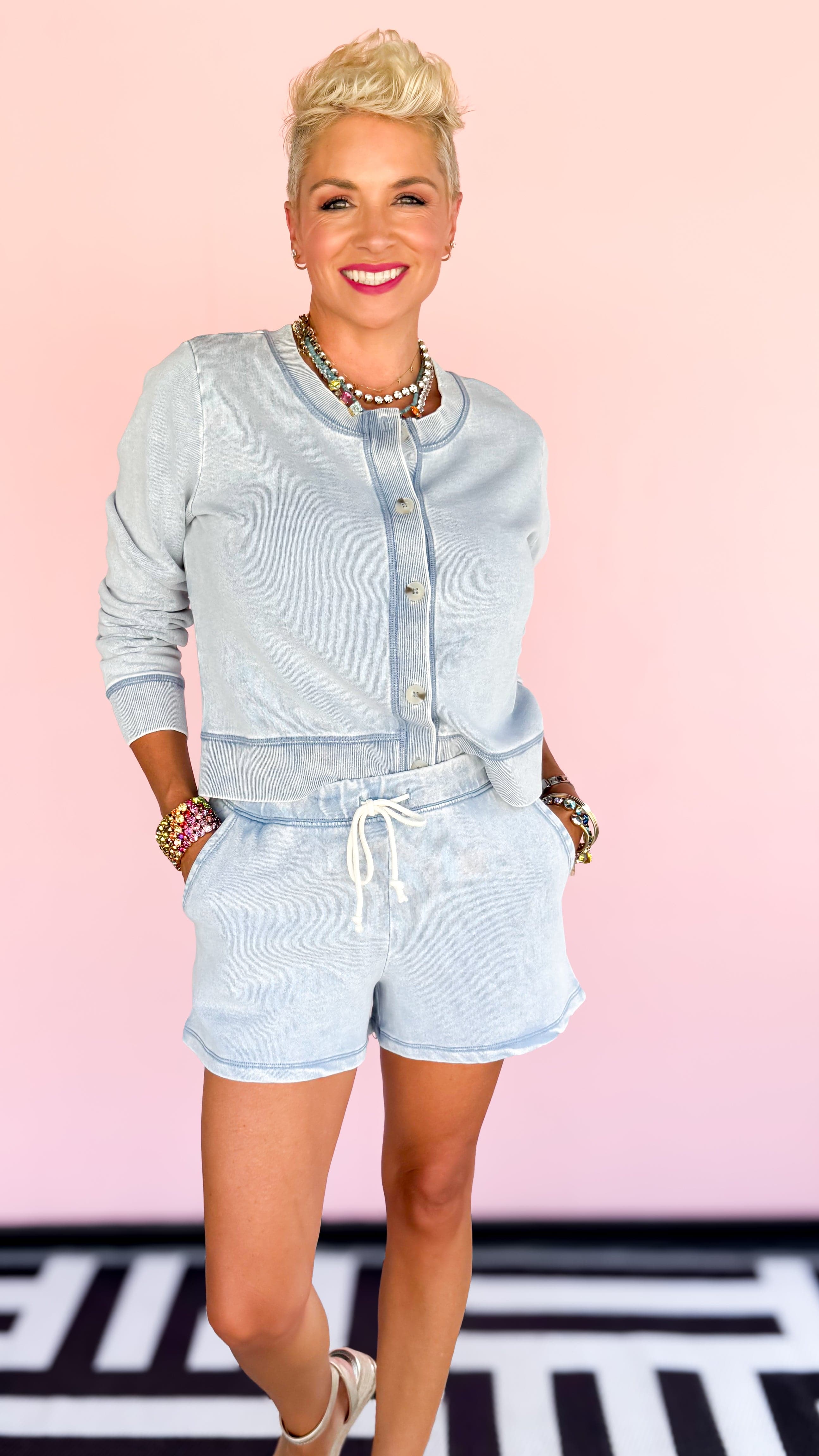 Hunter Knit Denim Shorts /Blue - The BLVD