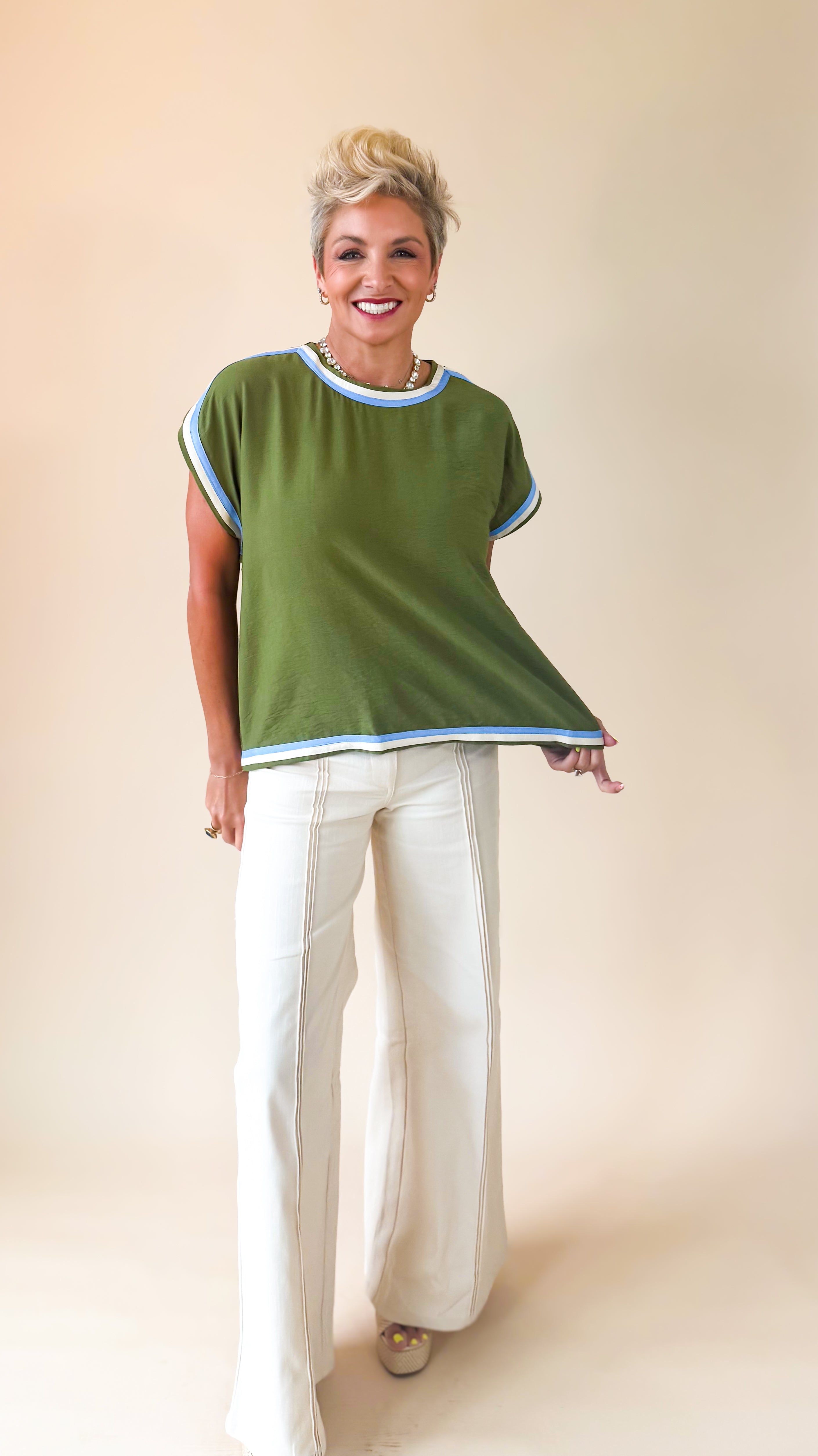 Cap Sleeve Top/Olive