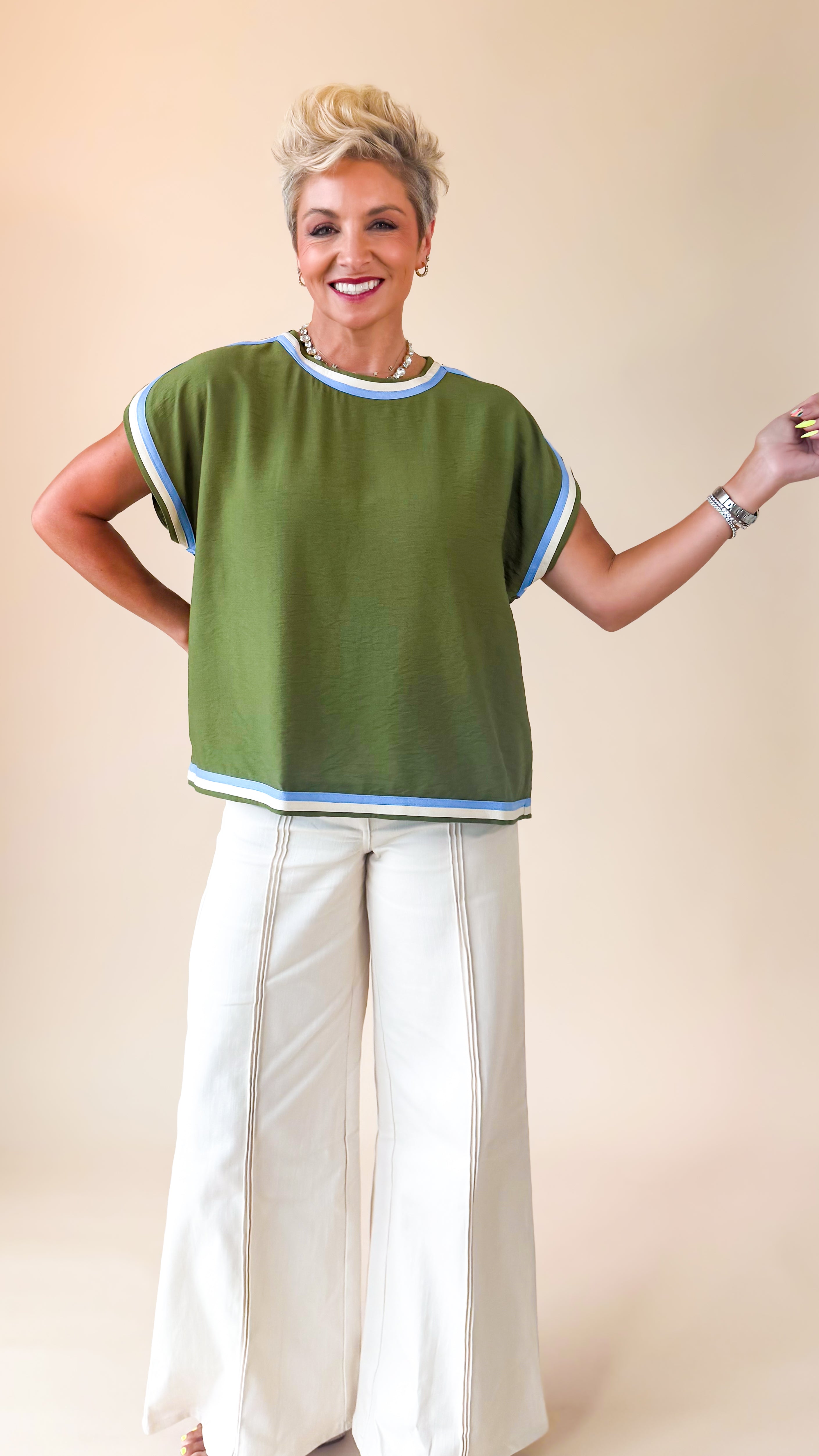 Cap Sleeve Top/Olive
