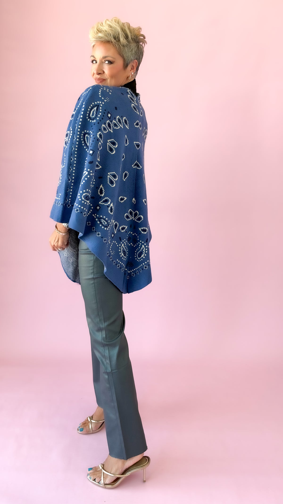 Paisley Kimono Cardigan/Blue