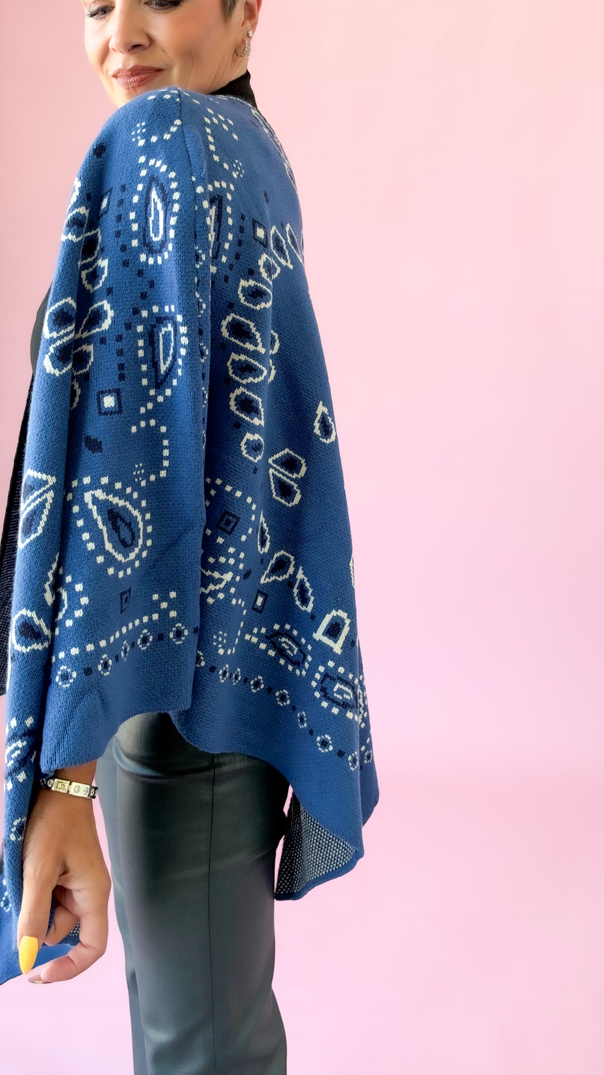 Paisley Kimono Cardigan/Blue