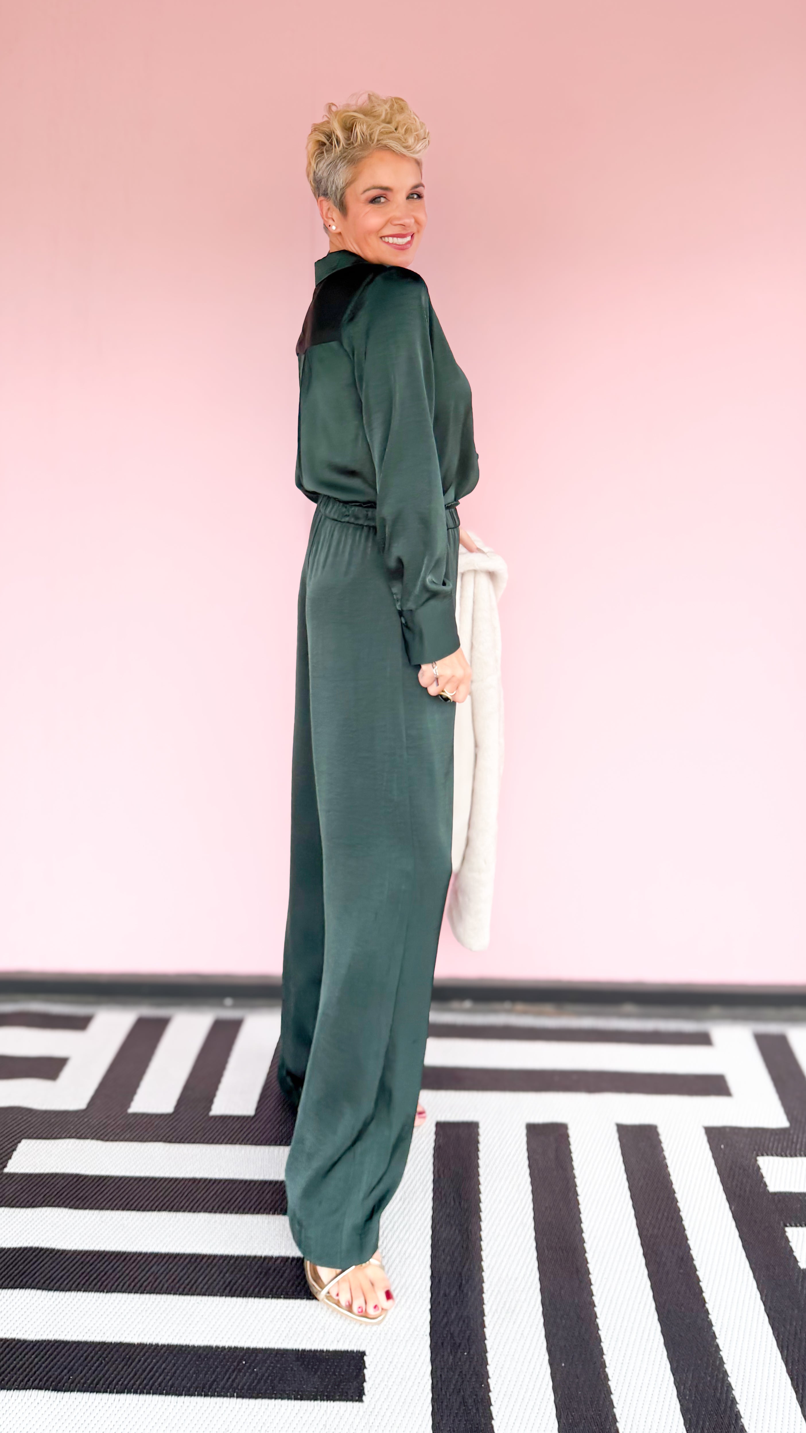 Ana Satin Pants/Green