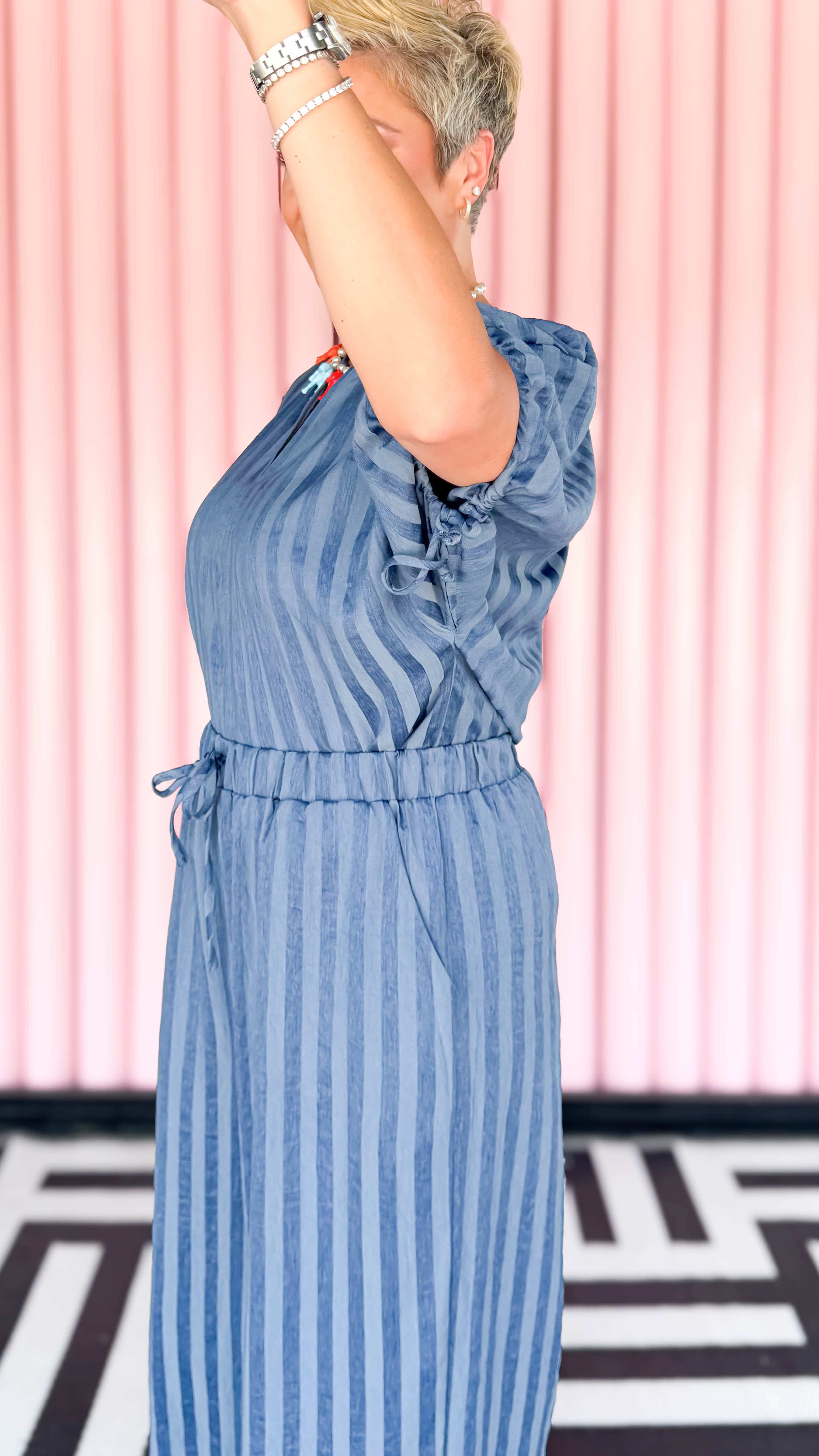Striped Tie Sleeve Top