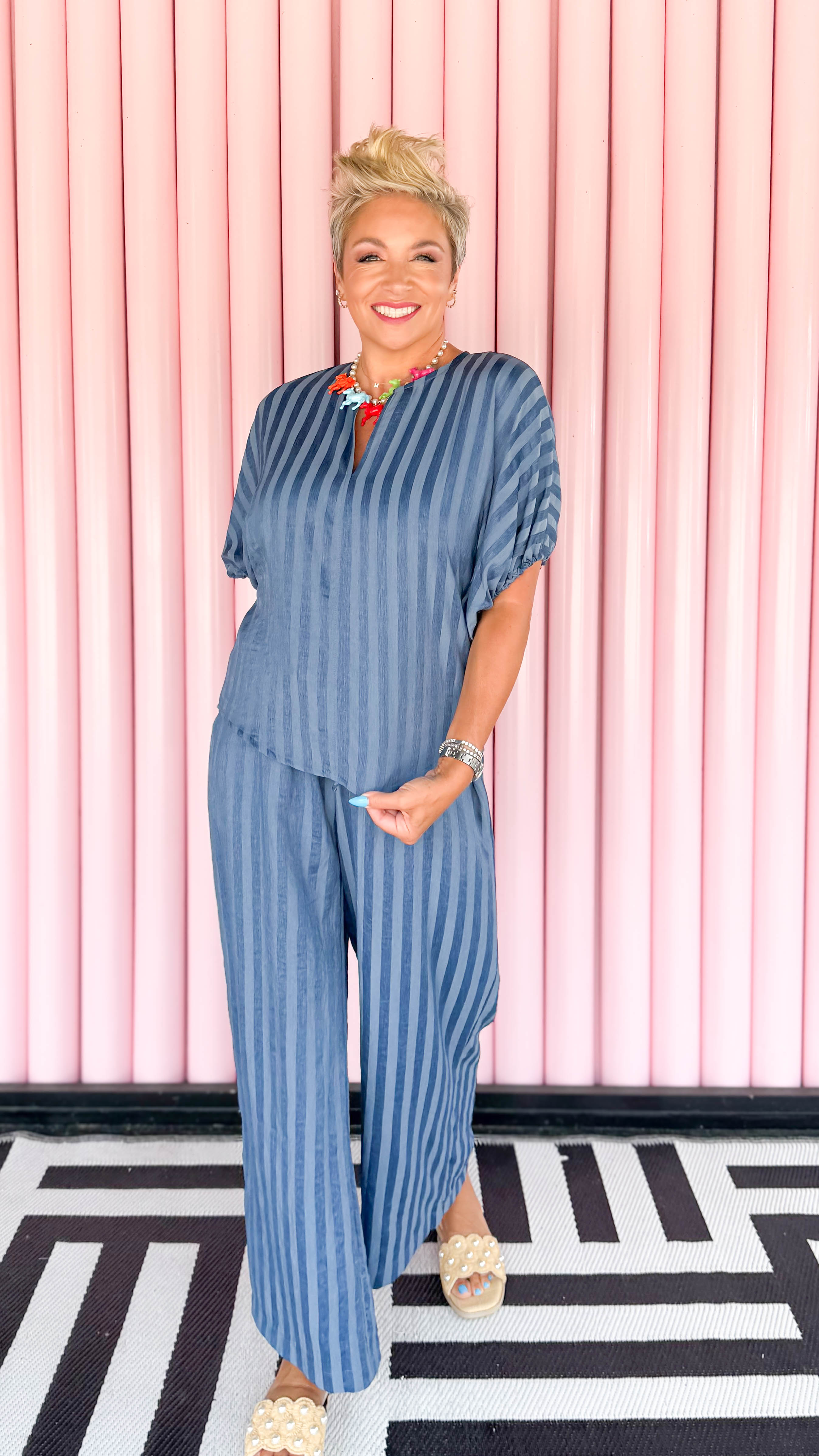 Striped Tie Sleeve Top