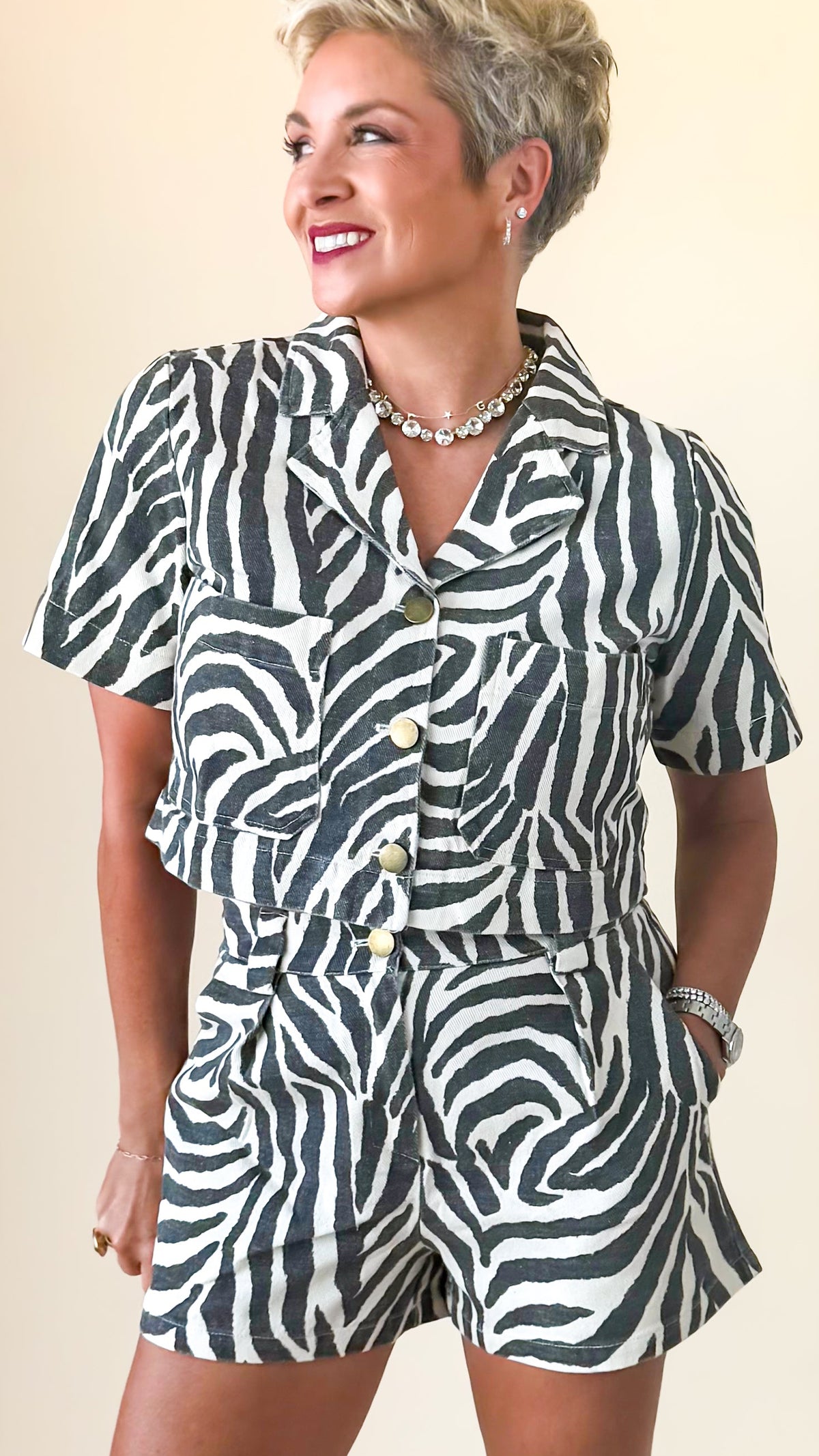 Zebra Crop Jacket