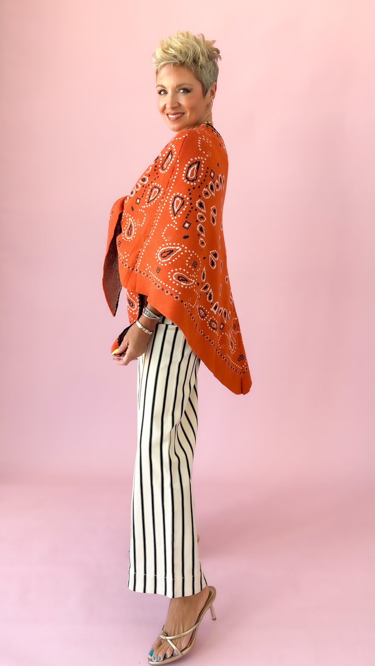 Paisley Kimono Cardigan/Pumpkin