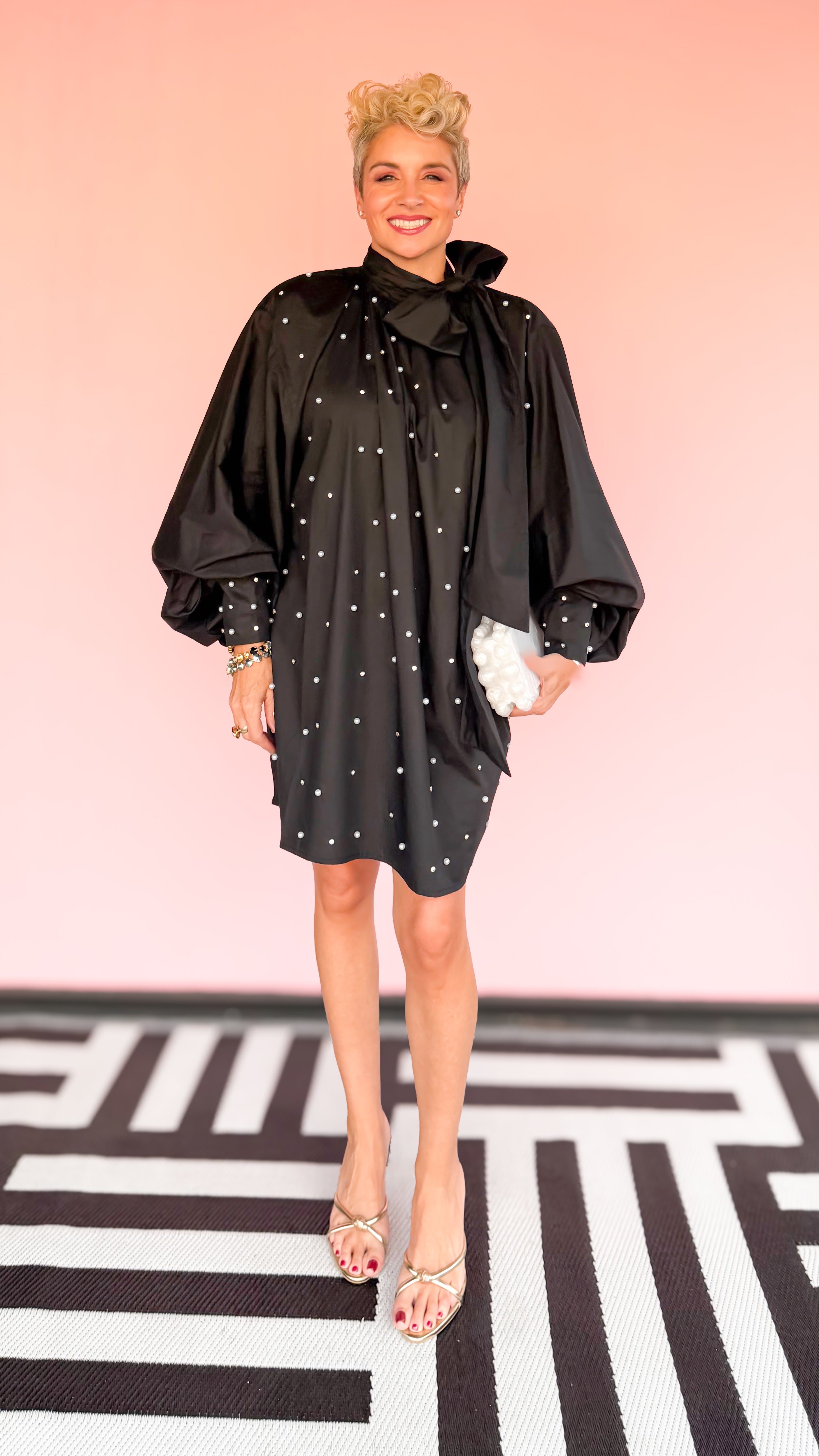 Diamonds and Pearls Oversized Top/Black