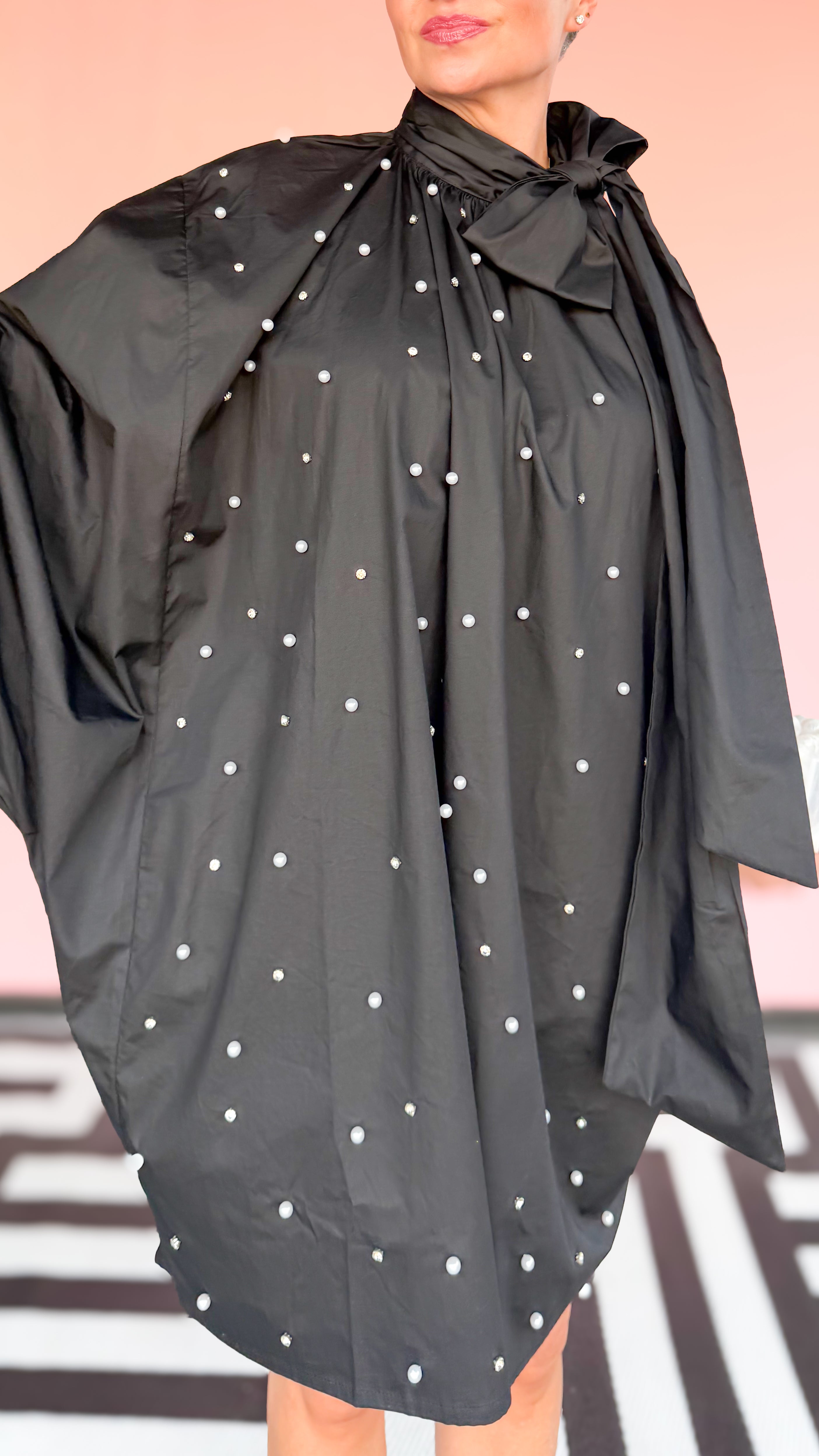 Diamonds and Pearls Oversized Top/Black