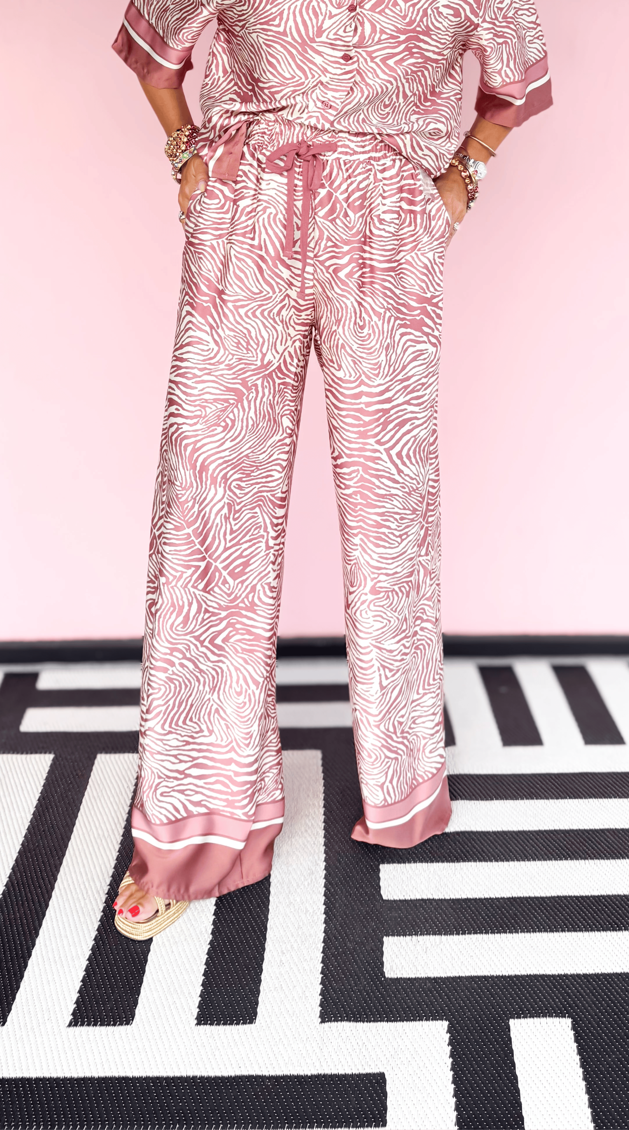Zebra Print Pant/Pink - The BLVD
