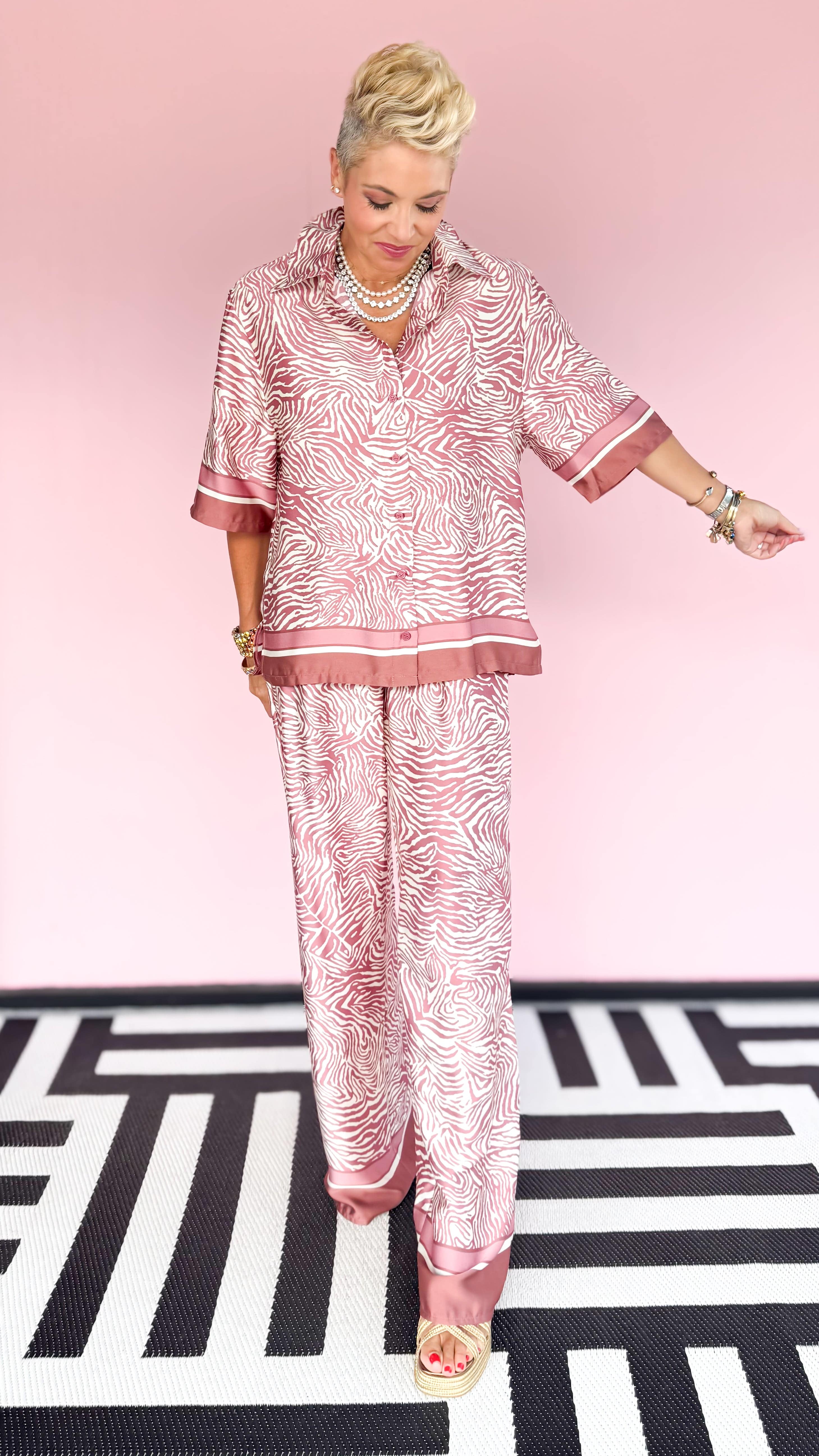 Zebra Print Pant/Pink - The BLVD