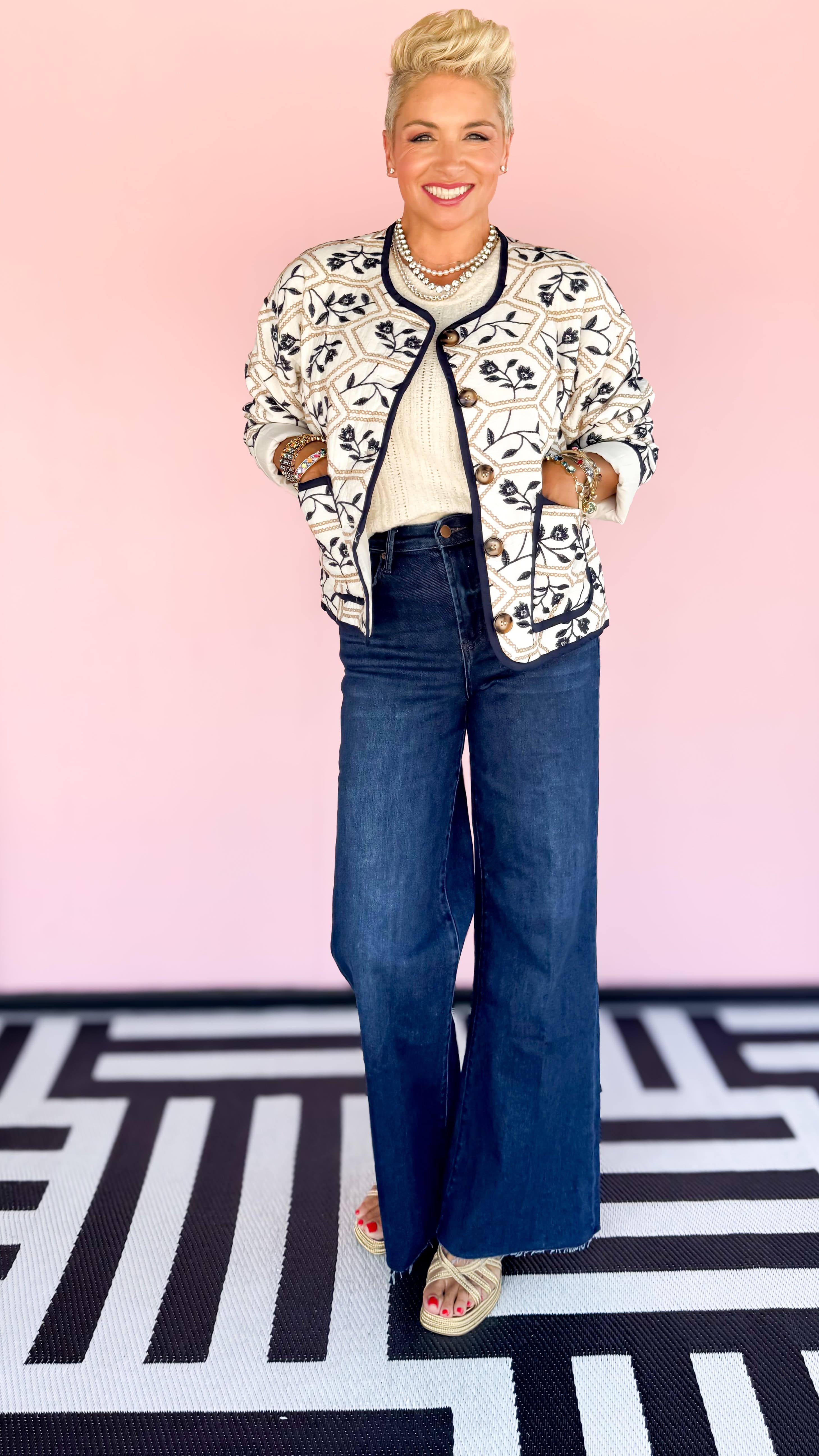 Judy Embroidered Jacket/Cream - The BLVD