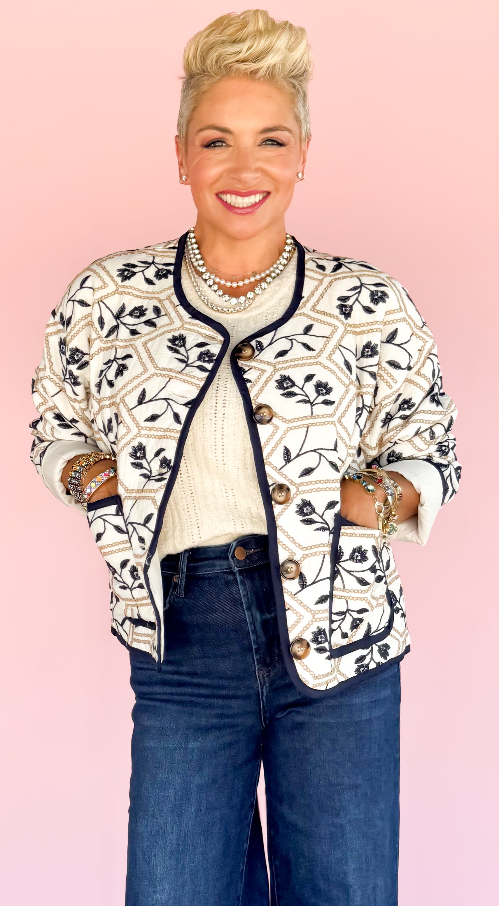 Judy Embroidered Jacket/Cream