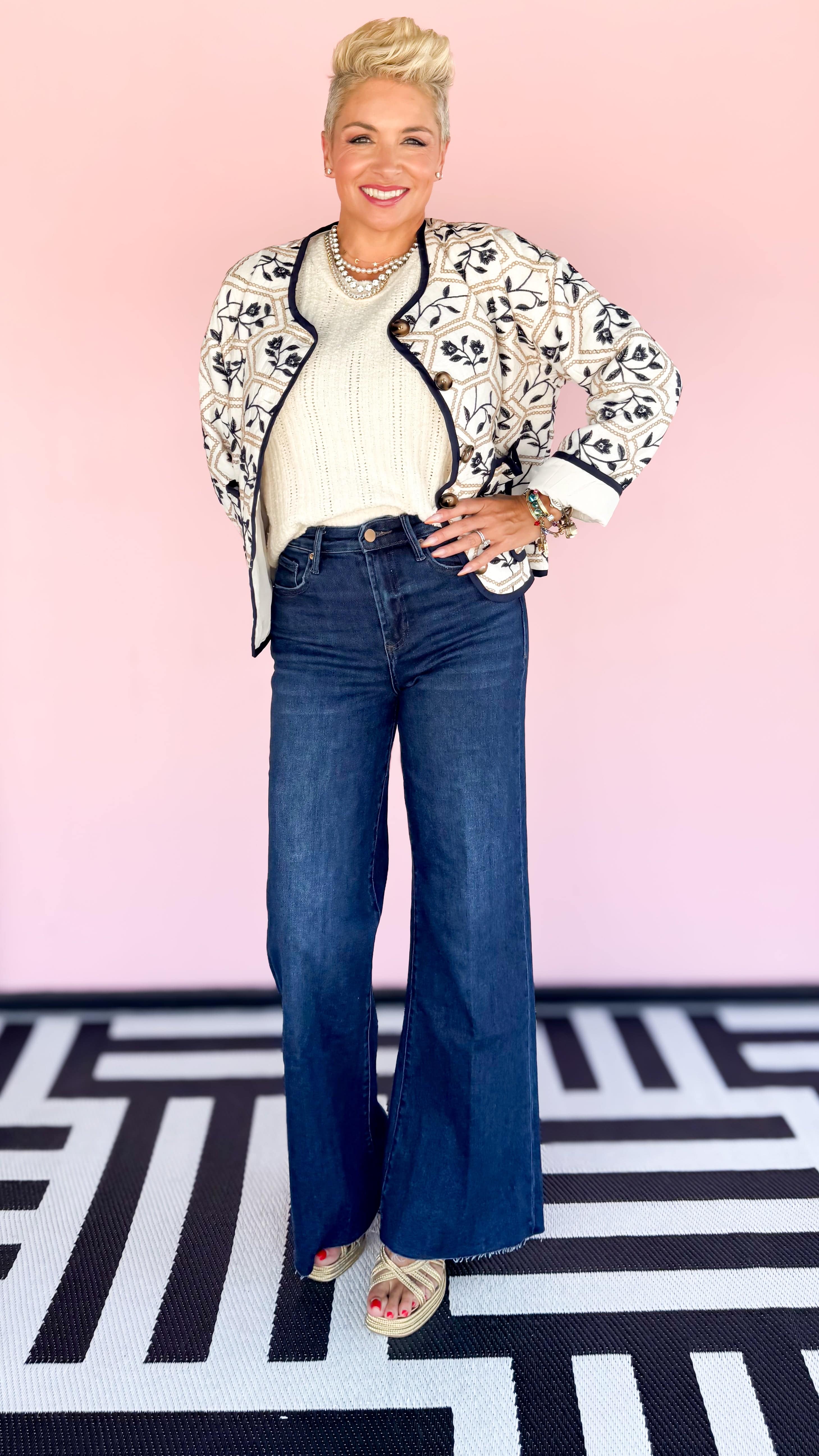 Judy Embroidered Jacket/Cream - The BLVD