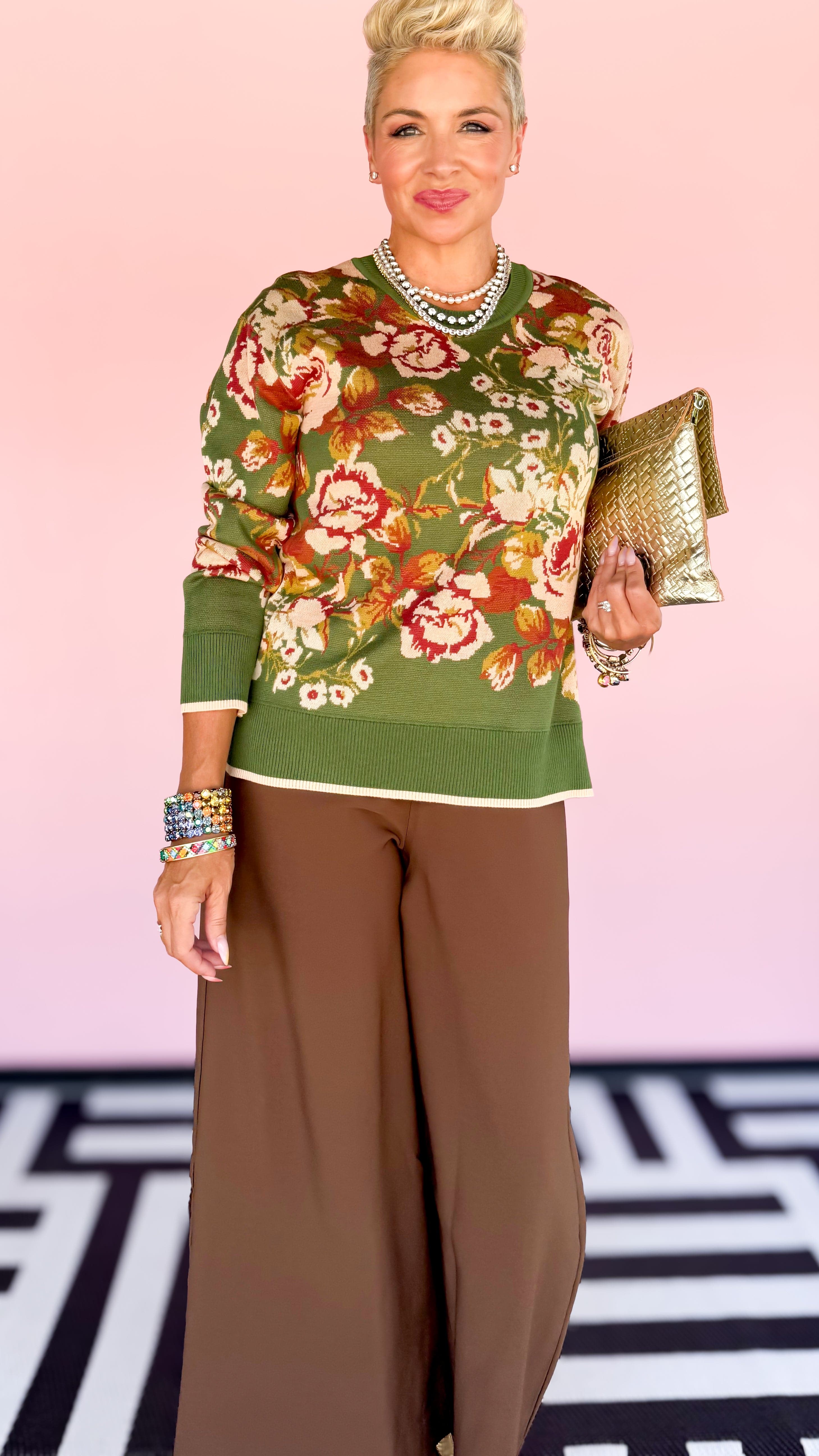 Brita Long Sleeve Sweater Top/Green - The BLVD