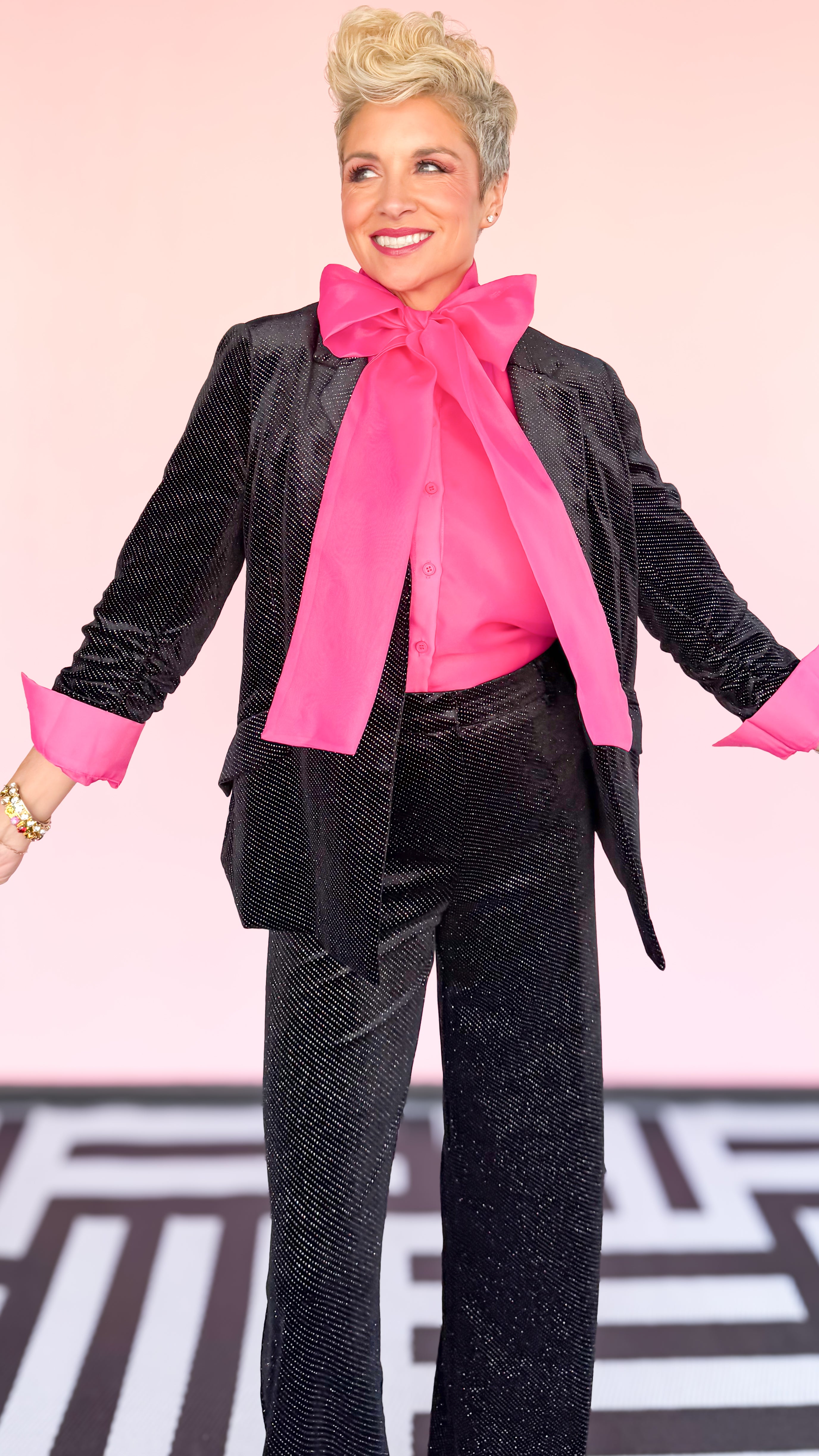 Sparkle Embellished Blazer/Black