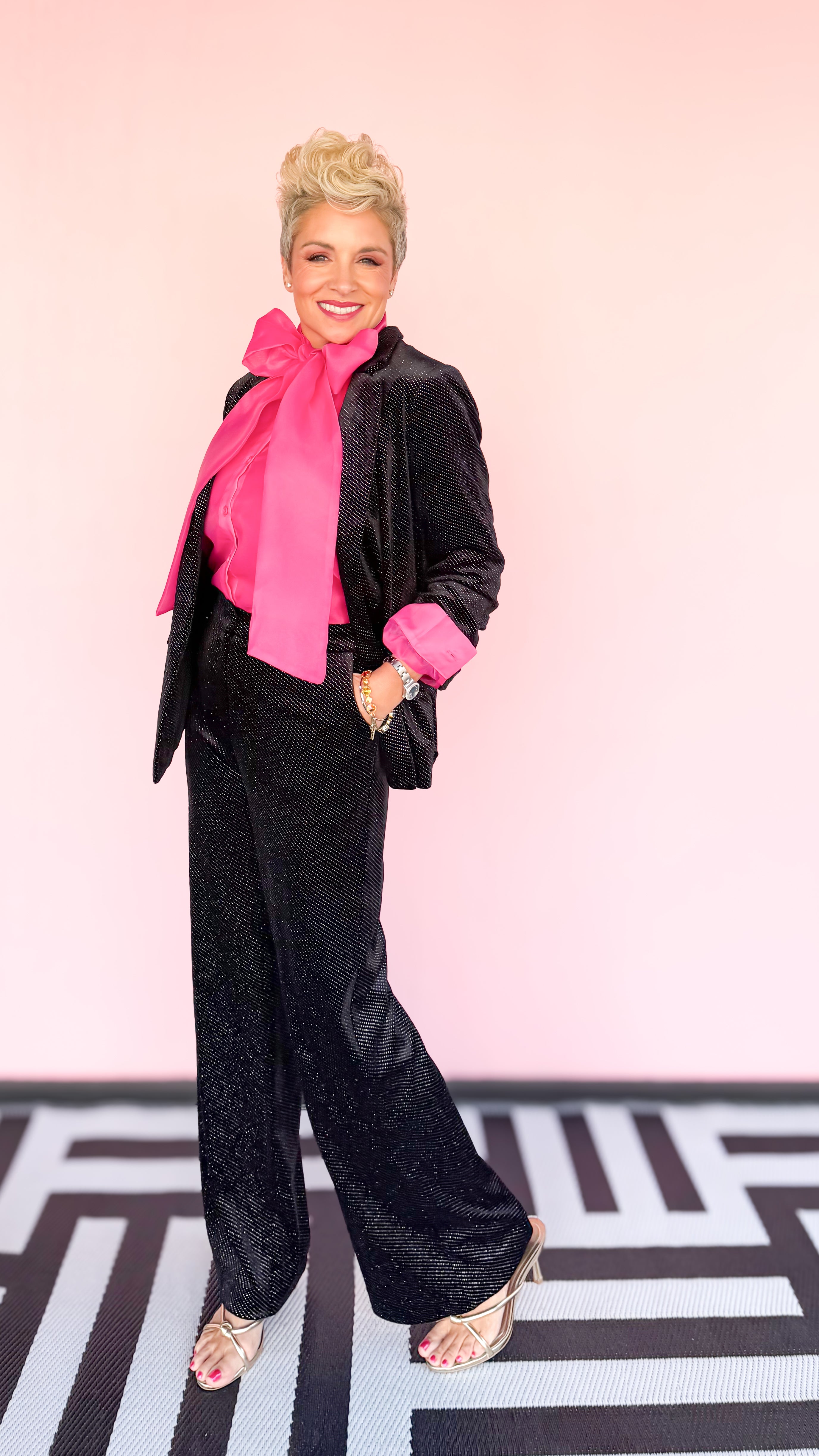 Sparkle Embellished Pants/Black