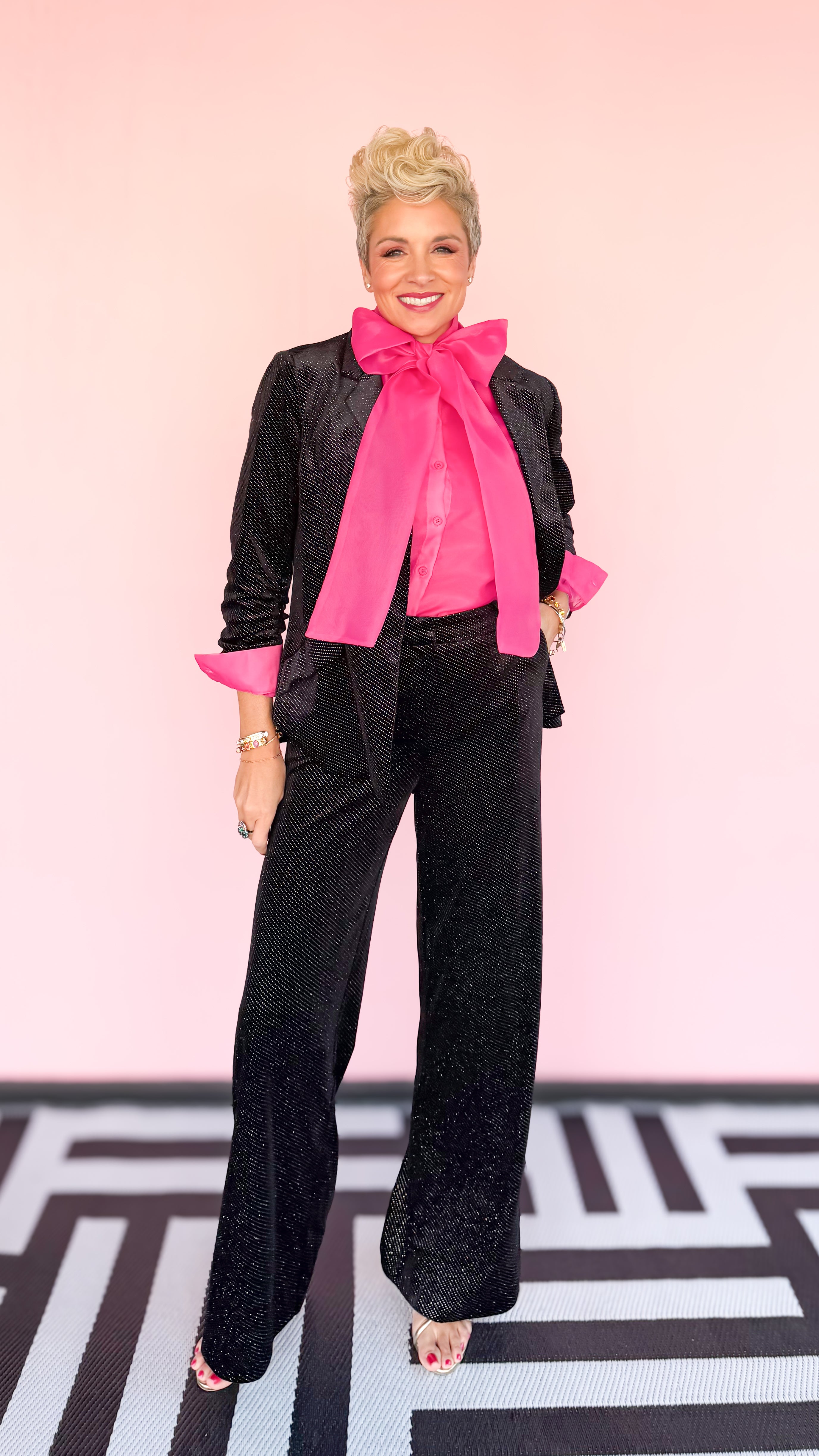 Sparkle Embellished Pants/Black