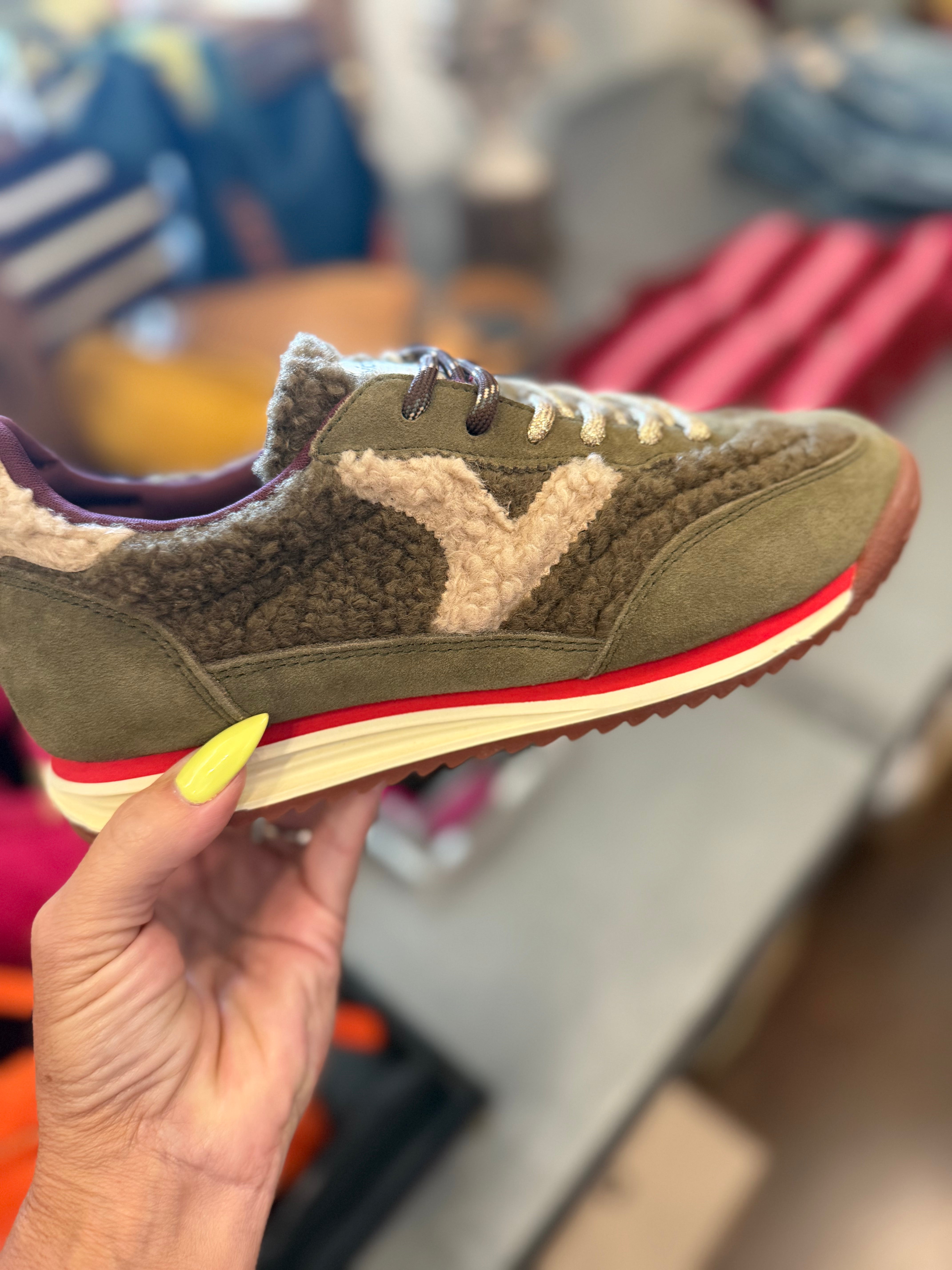 Saturno Suede & Sherpa Sneaker/Khaki